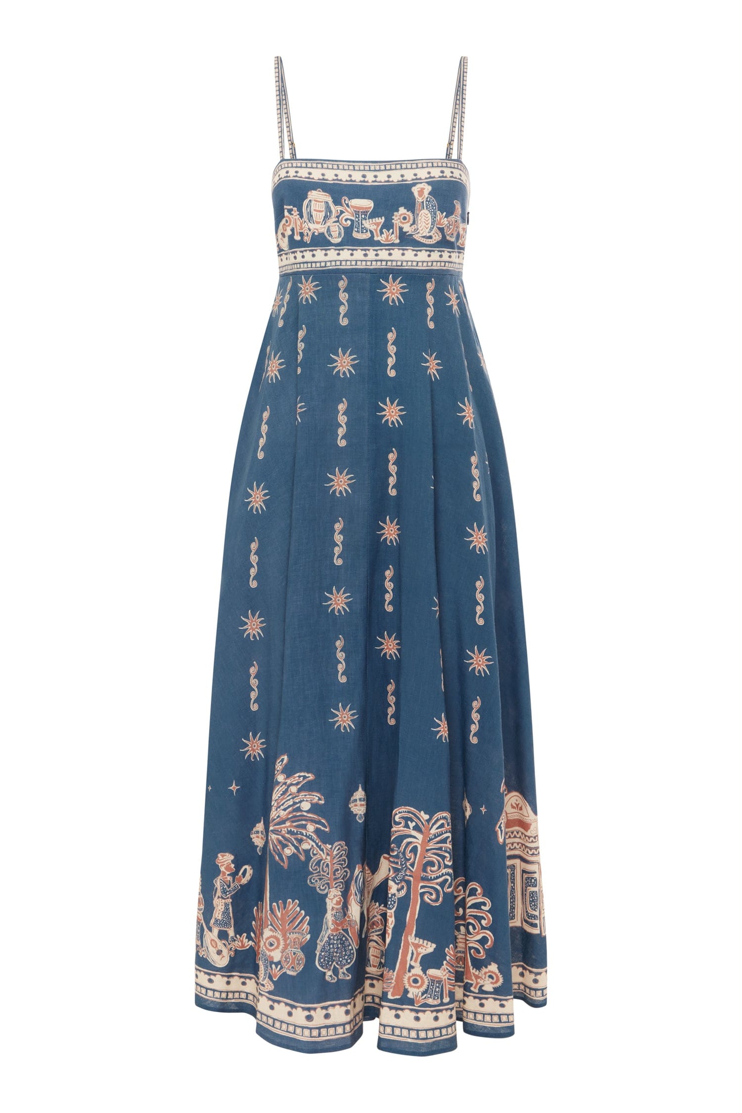 Alemais Blue Linen Casual Dress