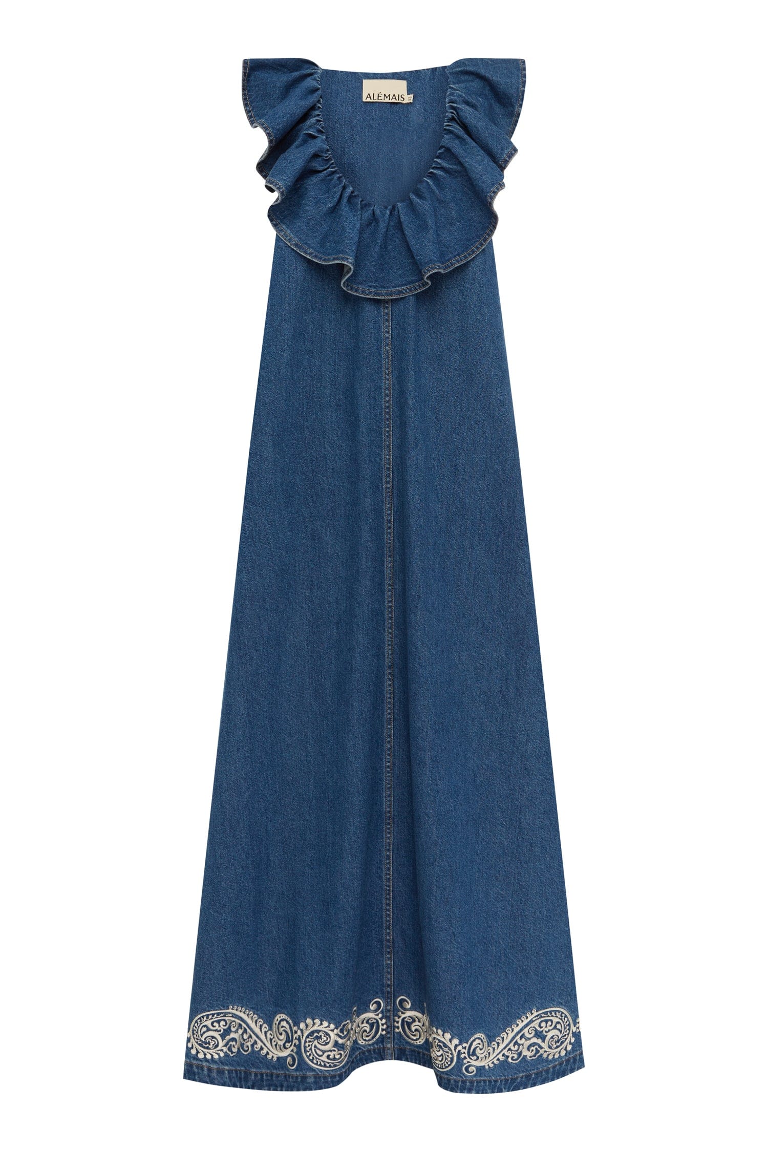 white christmas dresses JACONES DENIM MIDI DRESS