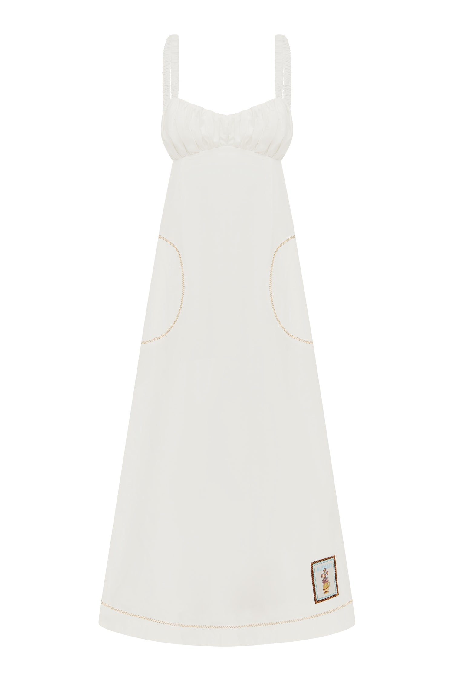 alemais catalina midi dress Katerina Cotton Midi Dress White