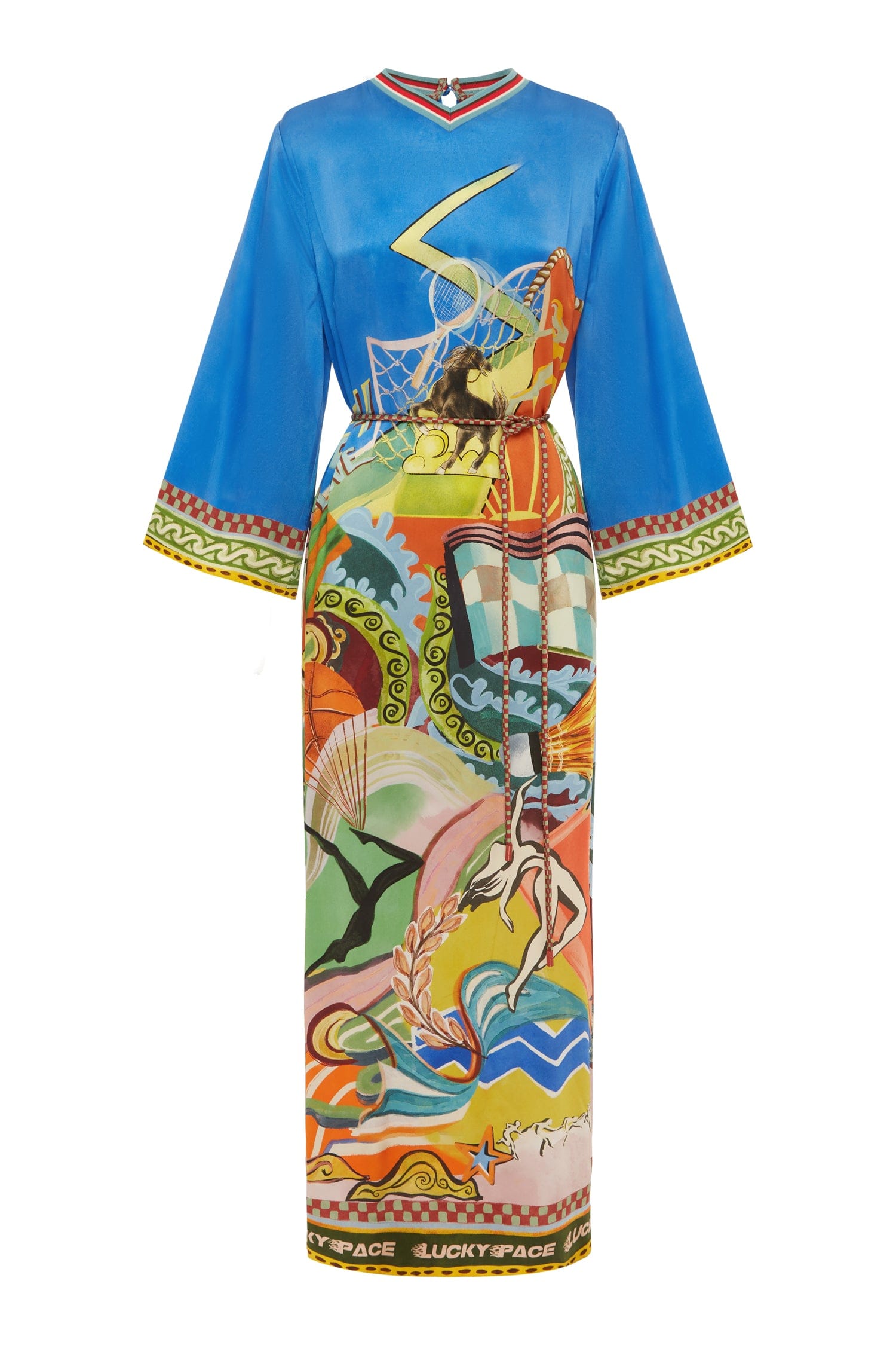 オールインワン・サロペット Alemais Daria Graphic-Print Silk Midi Dress Alemais Womens Daria Graphic-print Silk Midi Dress Multi In