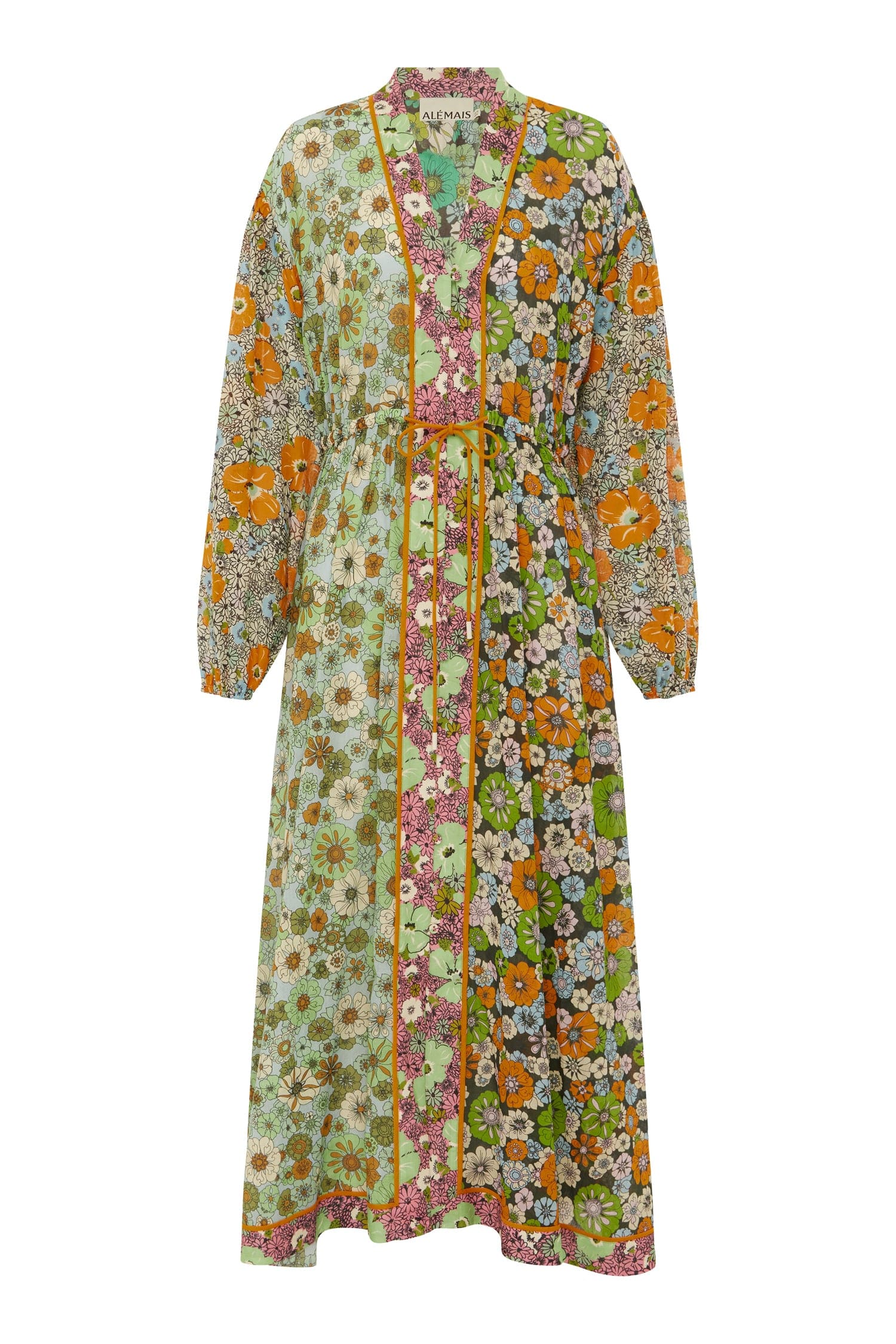 ORANGE BLOSSOM SPLICED MIDI DRESS – ALEMAIS