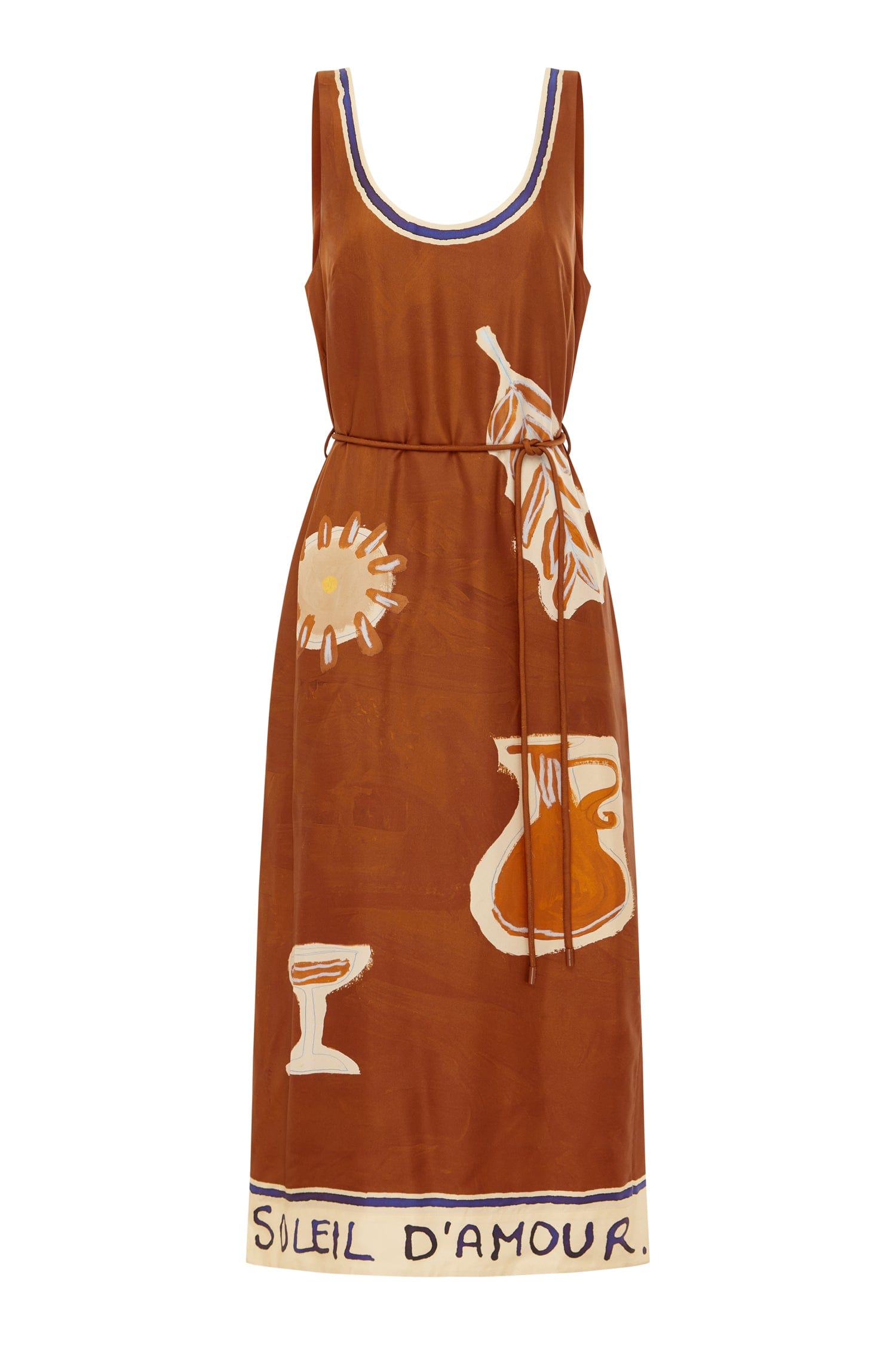 alemais sunset midi dress Alémais Soleil D'Amour Silk Midi Dress in Chocolate