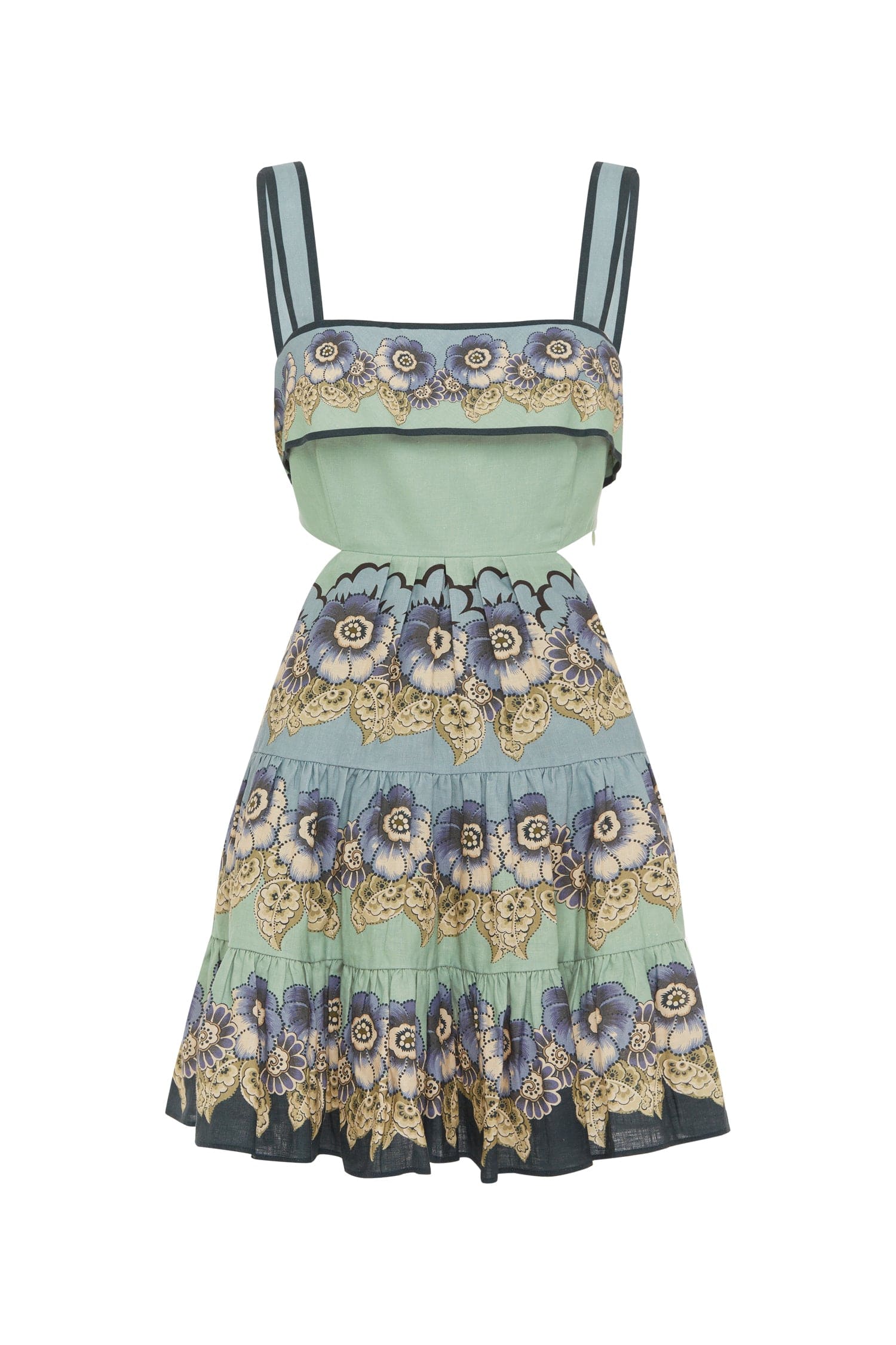 alemais madalena mini dress ALMAIS Madalena Cut Out Mini Dress in Blue