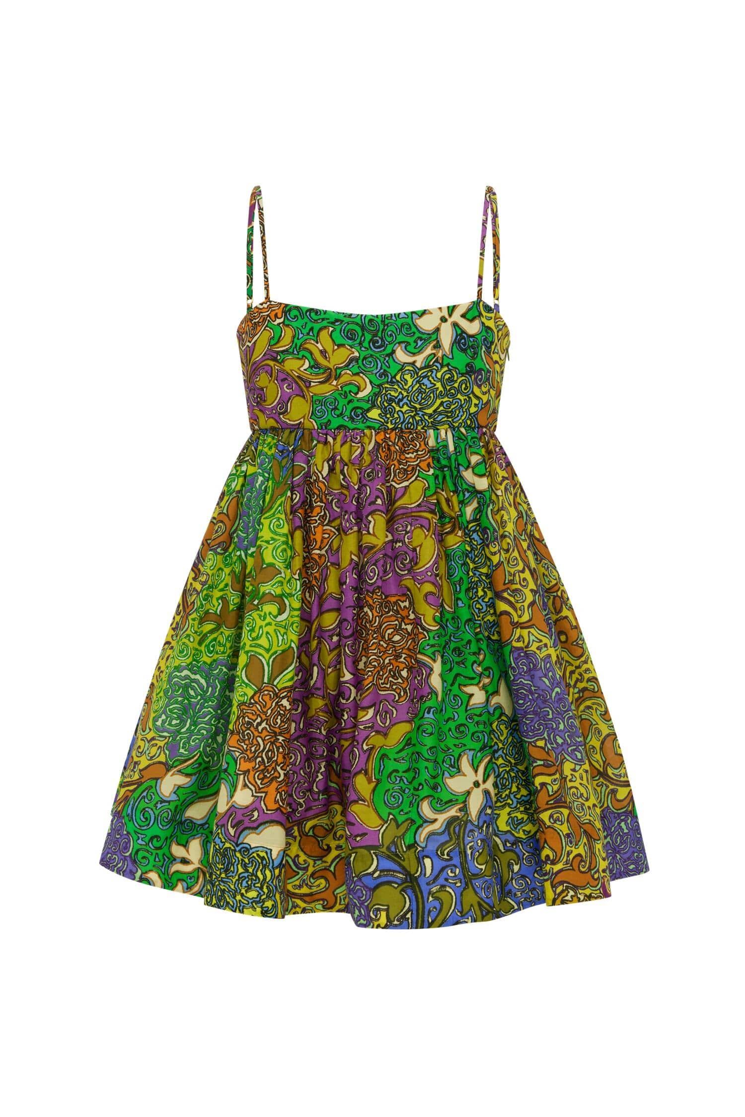 alemais green floral dress Citron Midi Dress in Green/Purple Floral