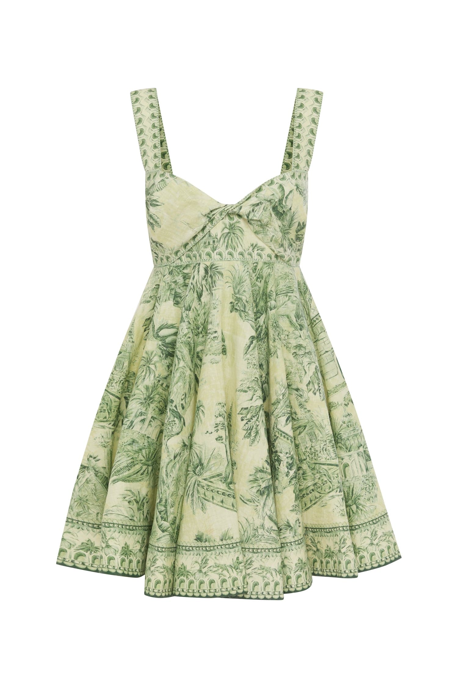 Sara Mini Twist Sundress in Green Floral