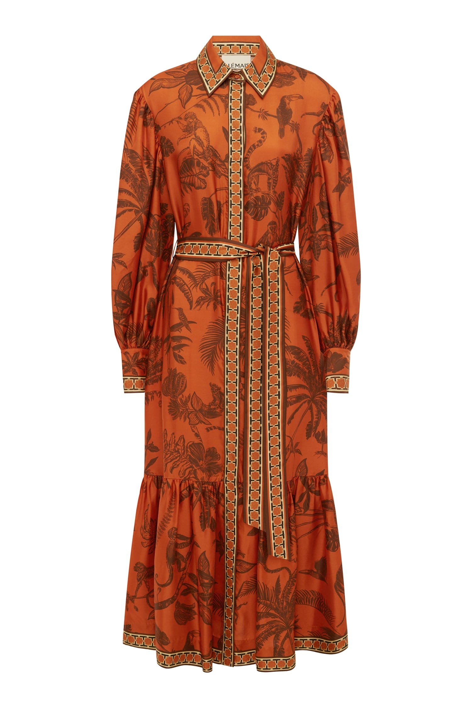 strapless open back dress Monkey Dance Silk Shirtdress in Burnt Orange