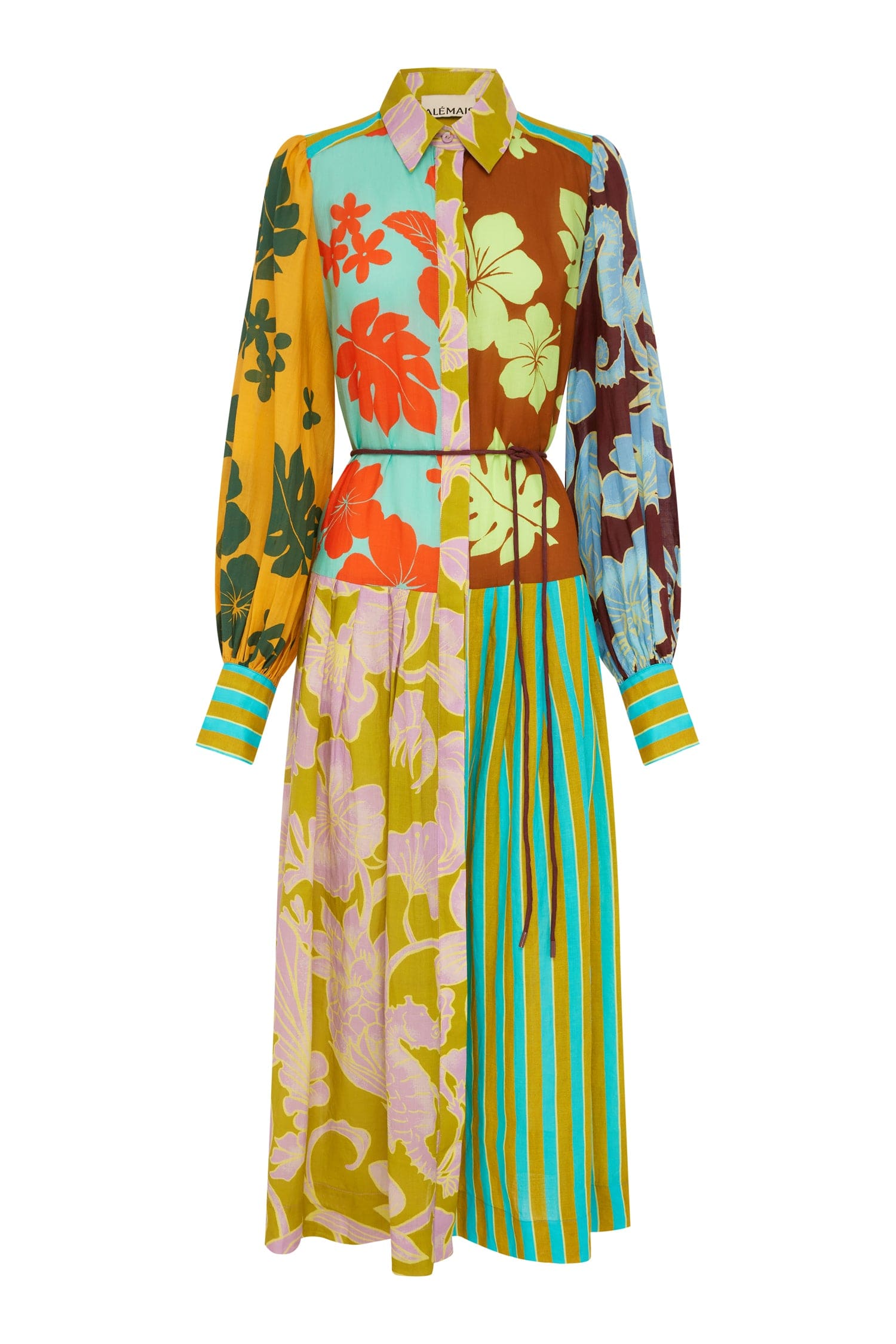 POPPY SPLICED SHIRTDRESS