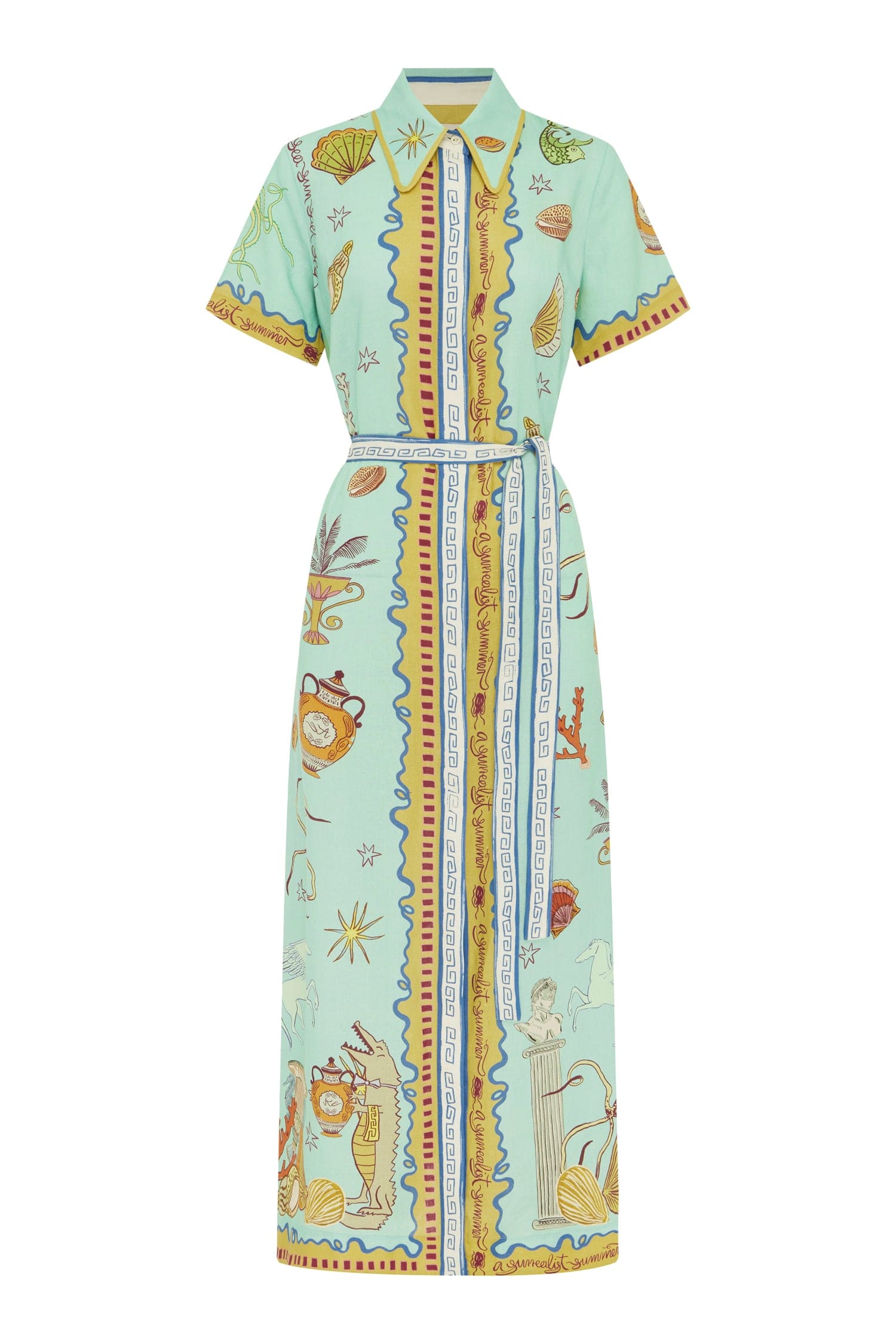 オールインワン・サロペット Alemais Surrealist Summer Ramie Shirt Dress Alemais Surrealist Summer Ramie Shirt Dress in Multi | REVOLVE