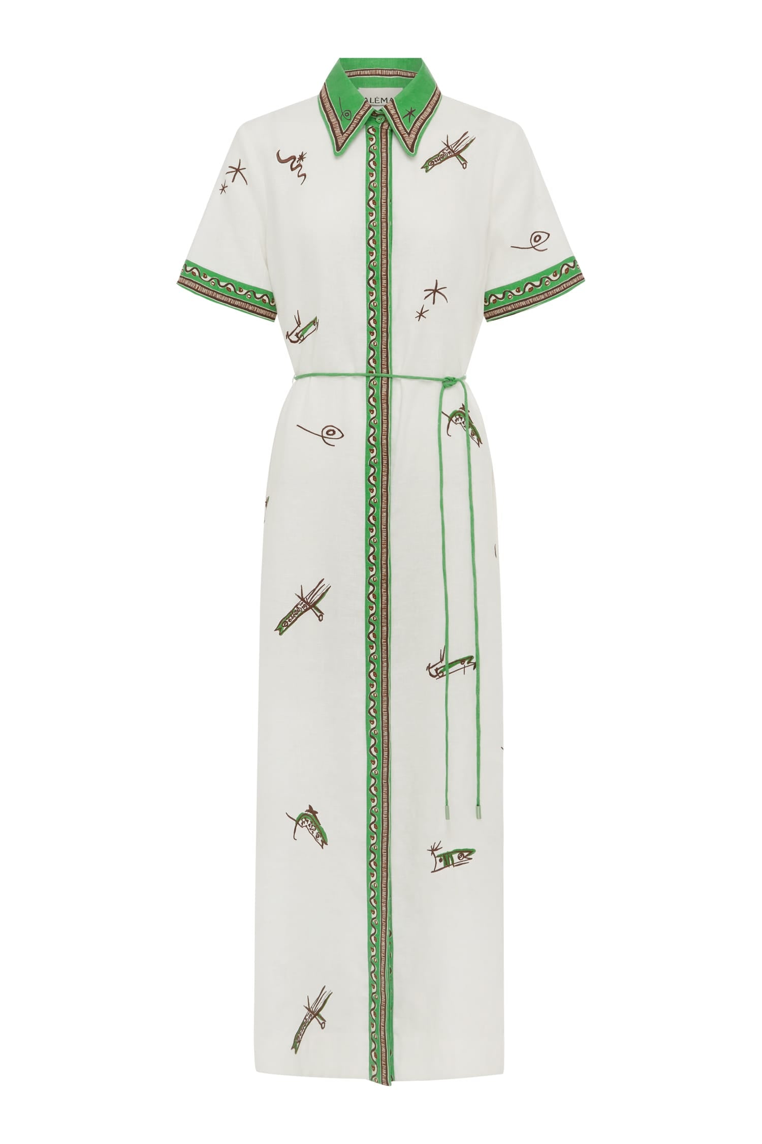 alemais embroidered shirt dress Soleil Embroidered Shirt Dress (For Hire)  EKOLUV