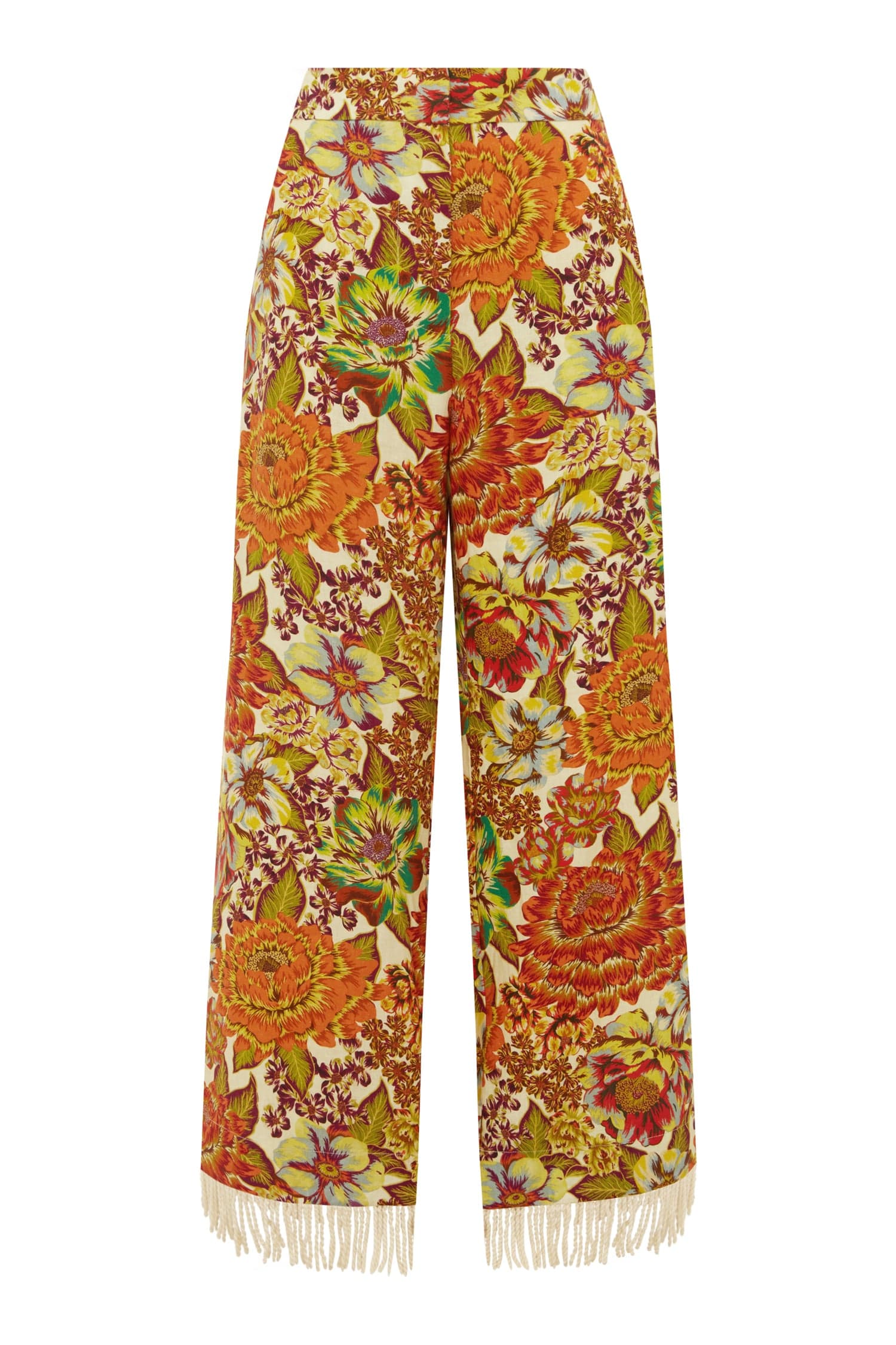 Lana Flare Pant in Orange Floral - Alémais