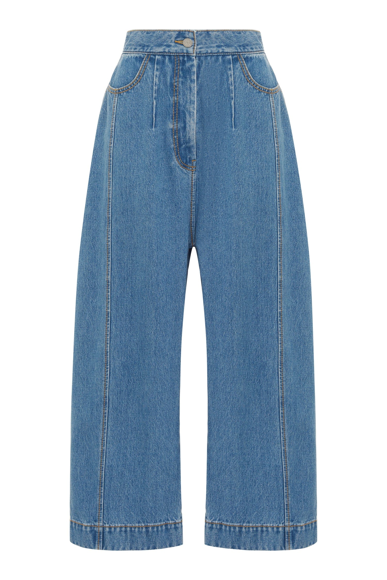 Cotton denim cocoon fit jeans summum SUM COCOON LEG WHITE DENIM