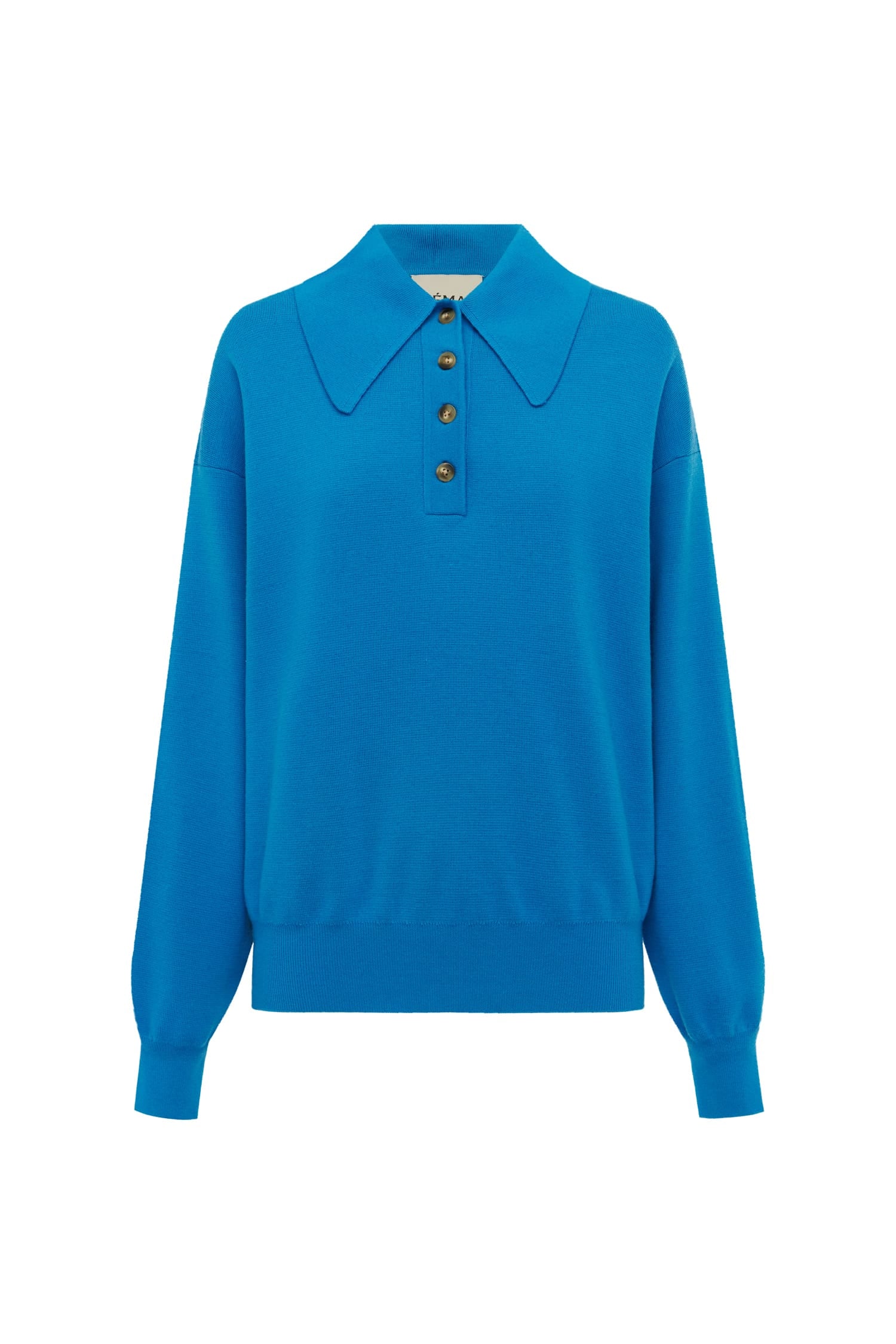 Claudia Azure Knit Wool Polo - Alémais
