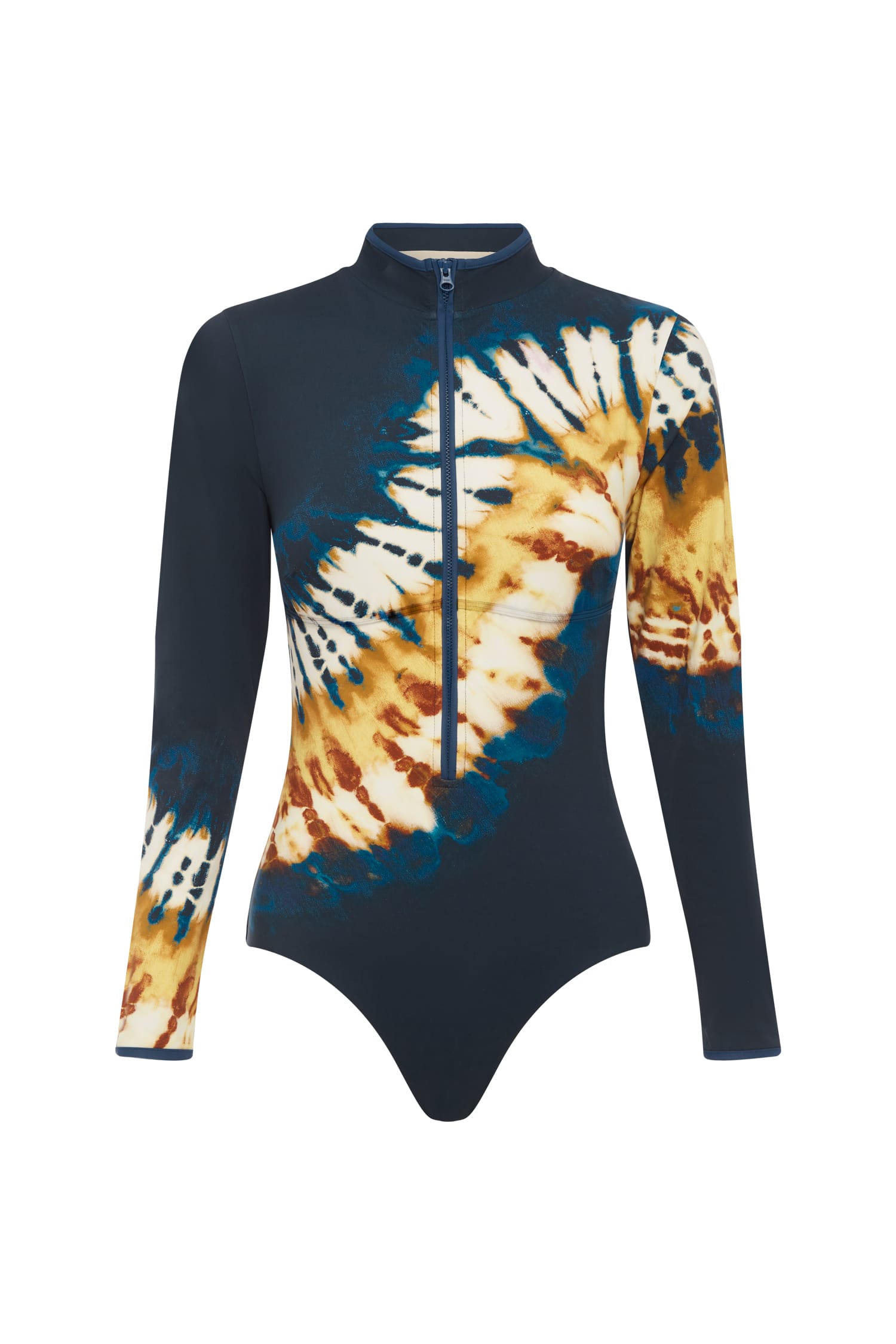 Martine Tie-Dye Zip Long-Sleeve One Piece Swimsuit