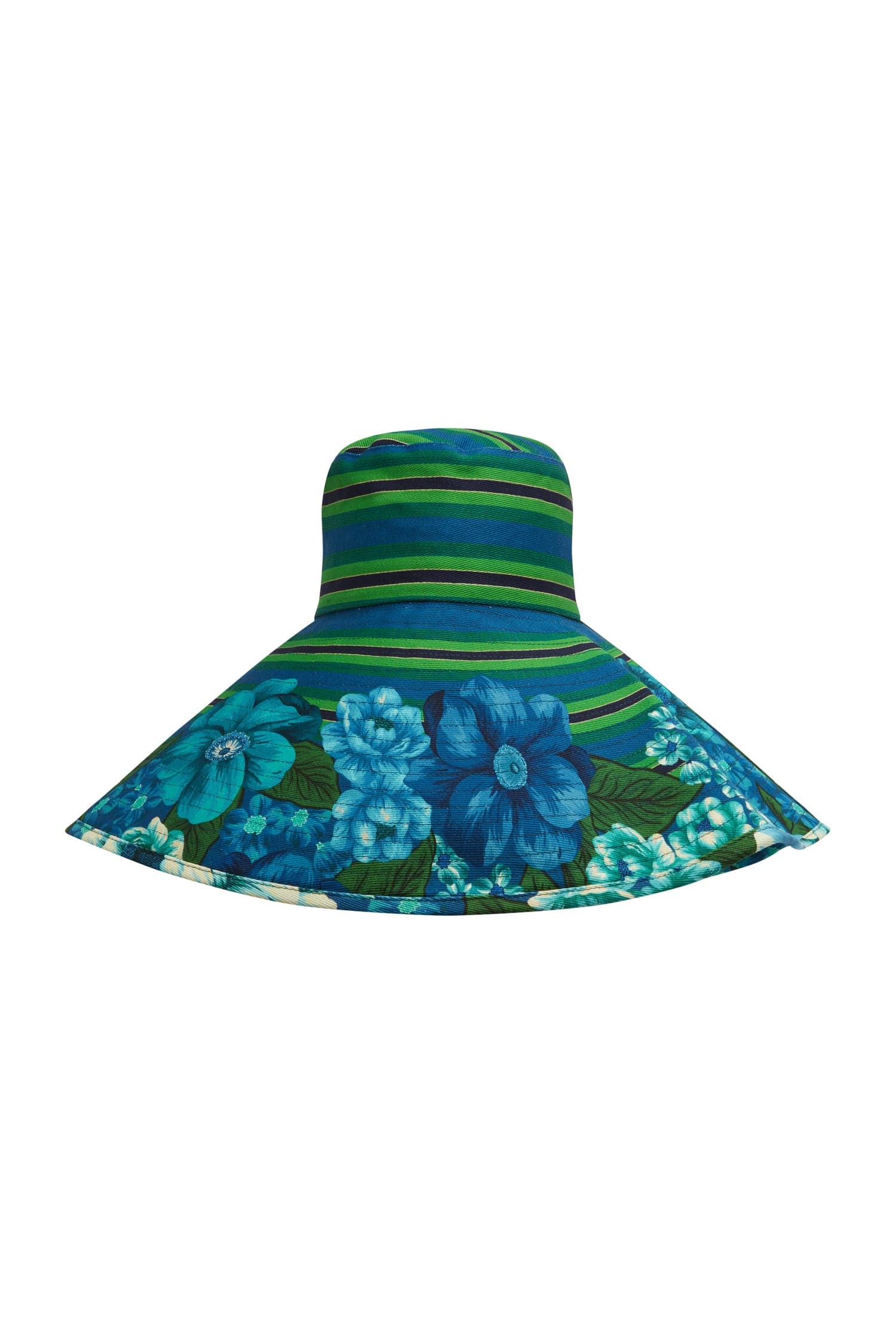 NEW ALEMAIS women\'s margo wide brim hat in blue multi MARGO WIDE BRIM SUNHAT main image 2