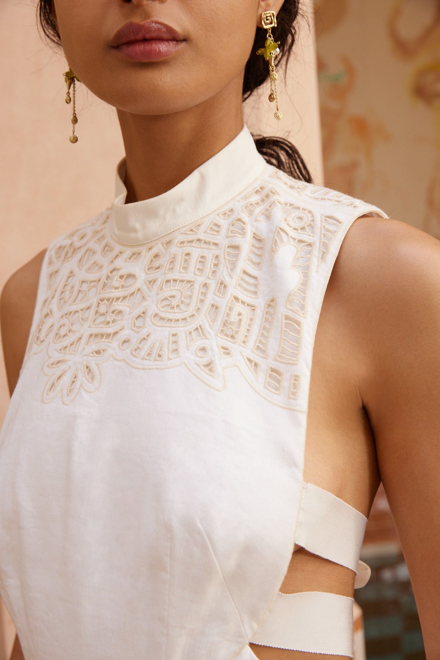 ALÉMAIS Rosemary Embroidered Gown White