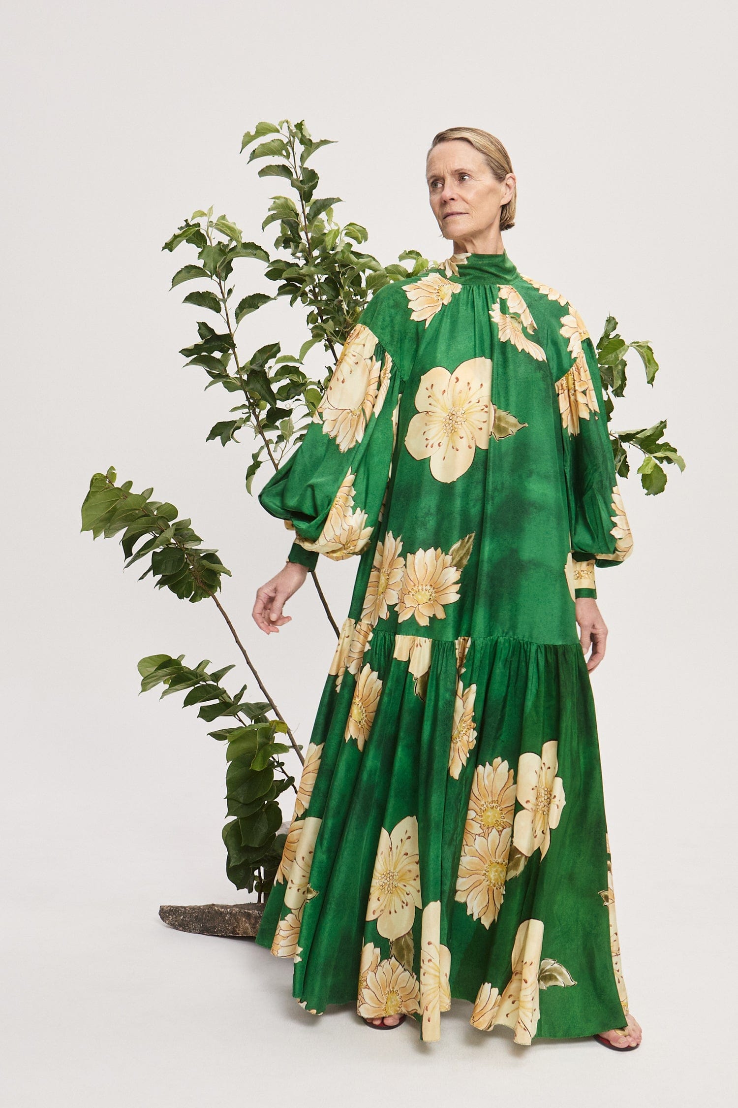 SAGE SILK GOWN – ALEMAIS