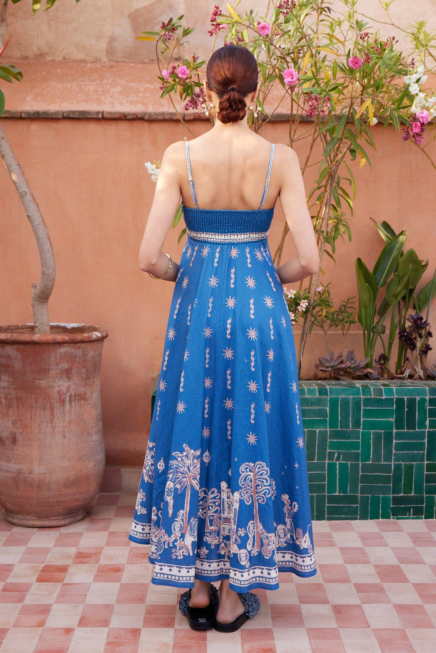 Acacia Sundress in Blue Floral - Alémais