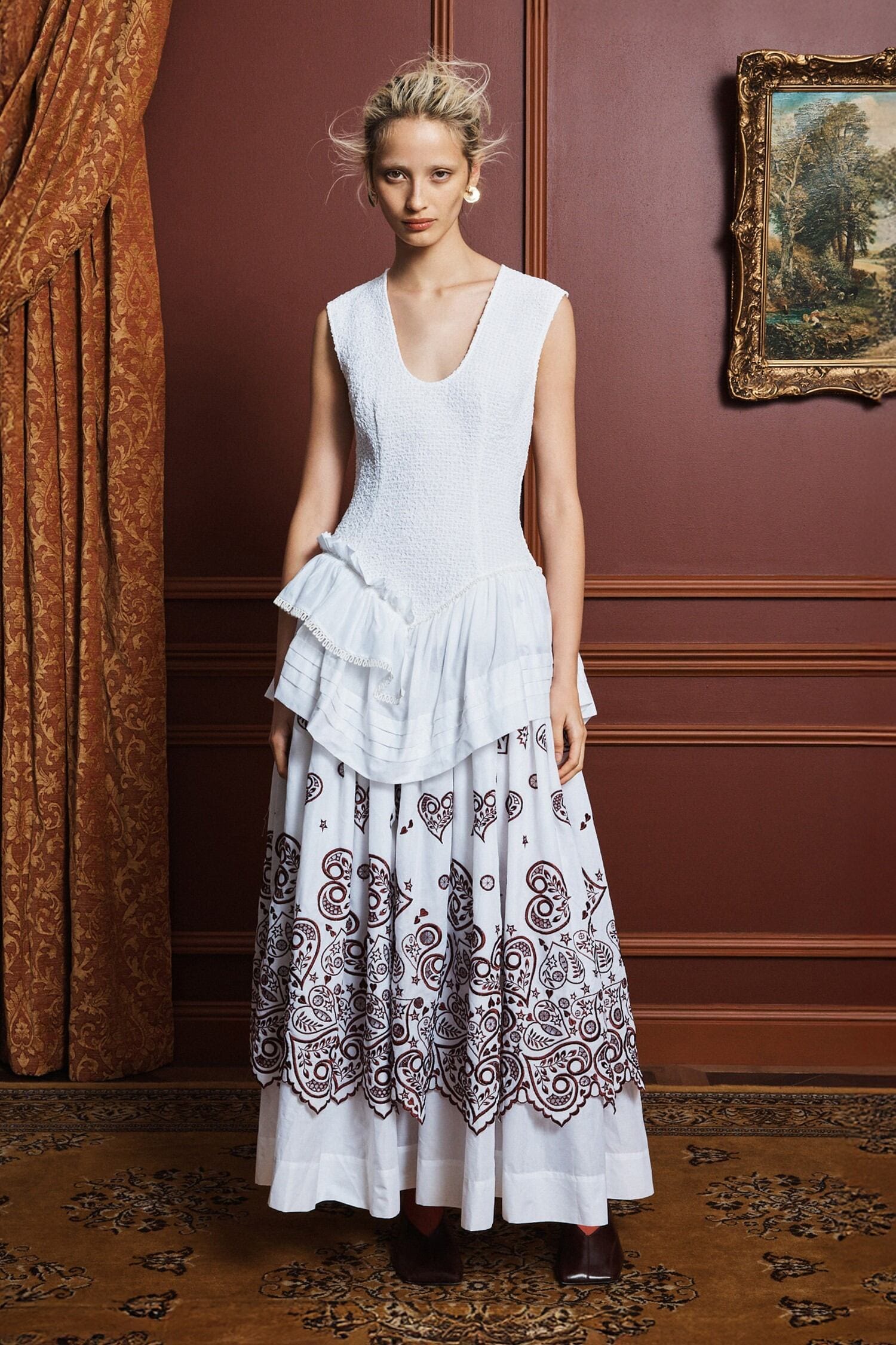 alemais white embroidered midi dress Hazel Embroidered Midi Dress