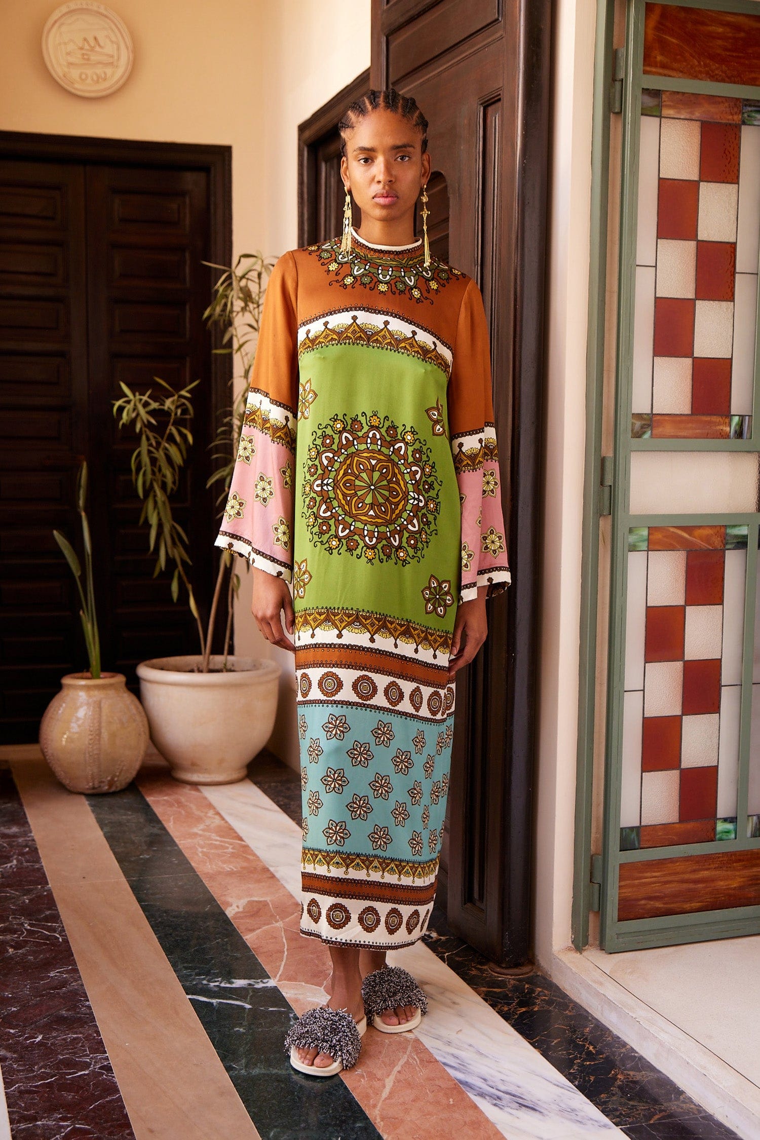 alemais dazzle midi dress Alémais Contina Printed Silk Midi Dress
