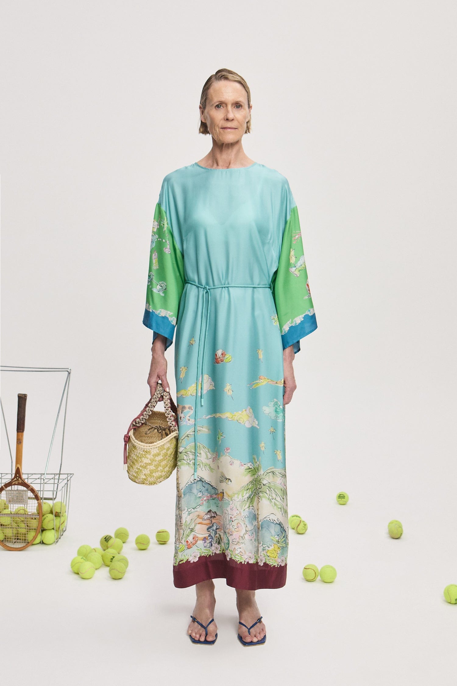 alémais floral satin midi dress DARIA SILK MIDI DRESS