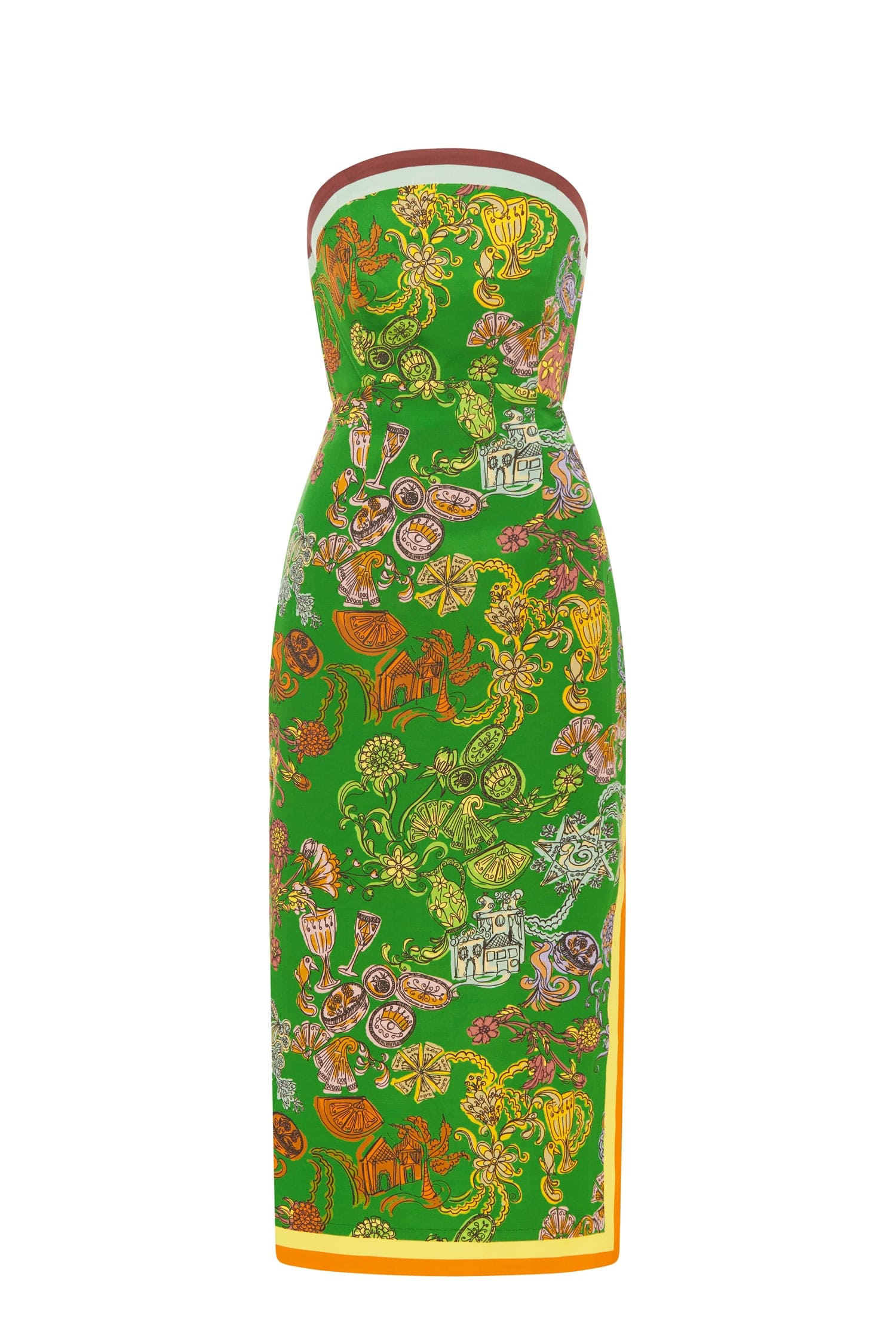 送料関税込み★Alemais★Avery フローラル リネン ミディドレス ALEMAIS Avery Midi Dress | Green | FARFETCH
