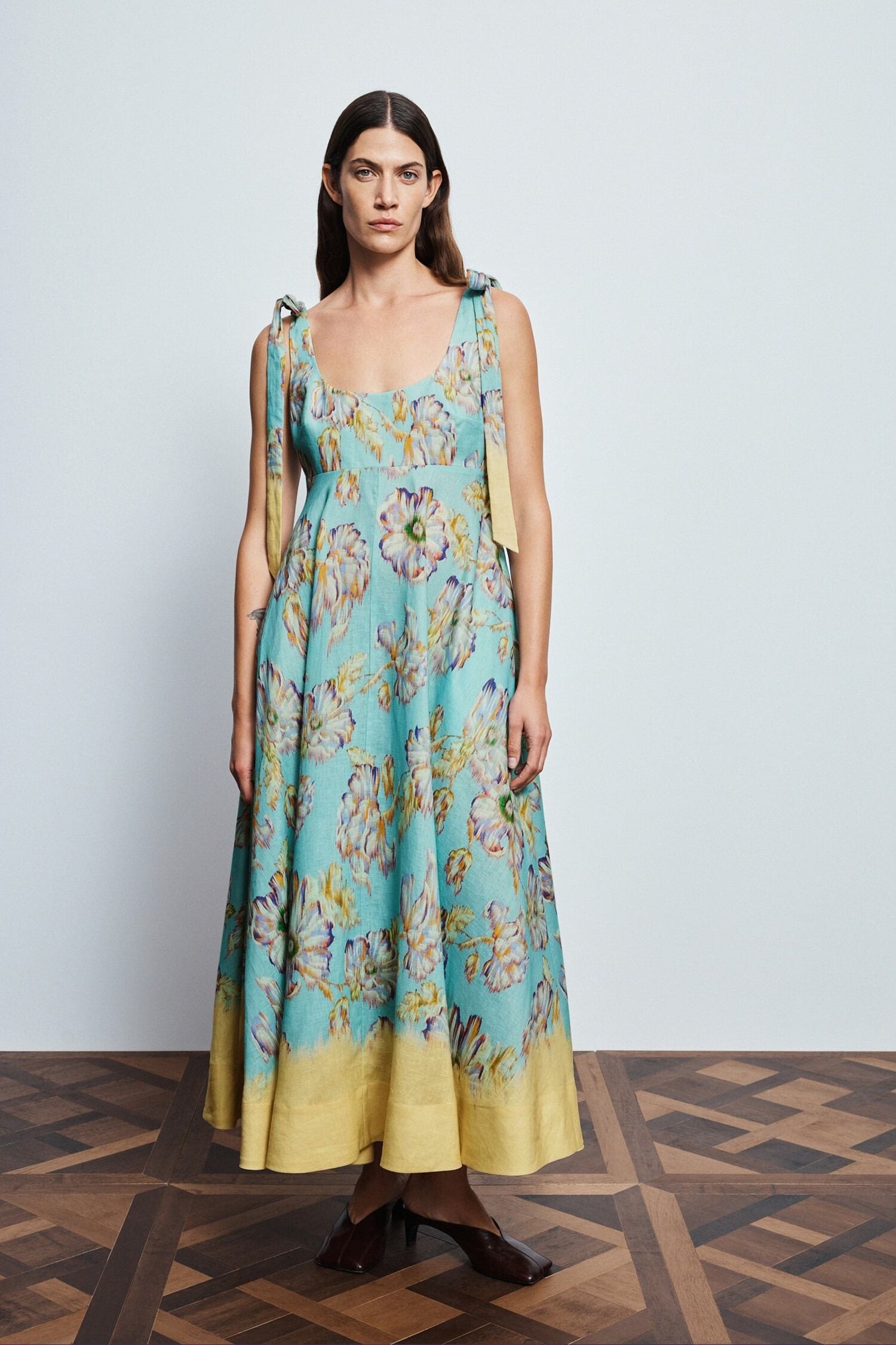 embroidered cotton midi dress Cream White Embroidered Cotton Midi Dress c4980