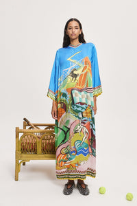 LUCKY PACE SILK MIDI DRESS