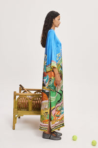 LUCKY PACE SILK MIDI DRESS