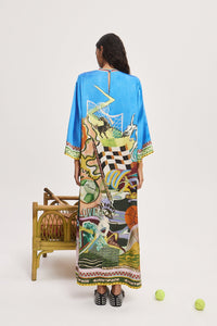LUCKY PACE SILK MIDI DRESS