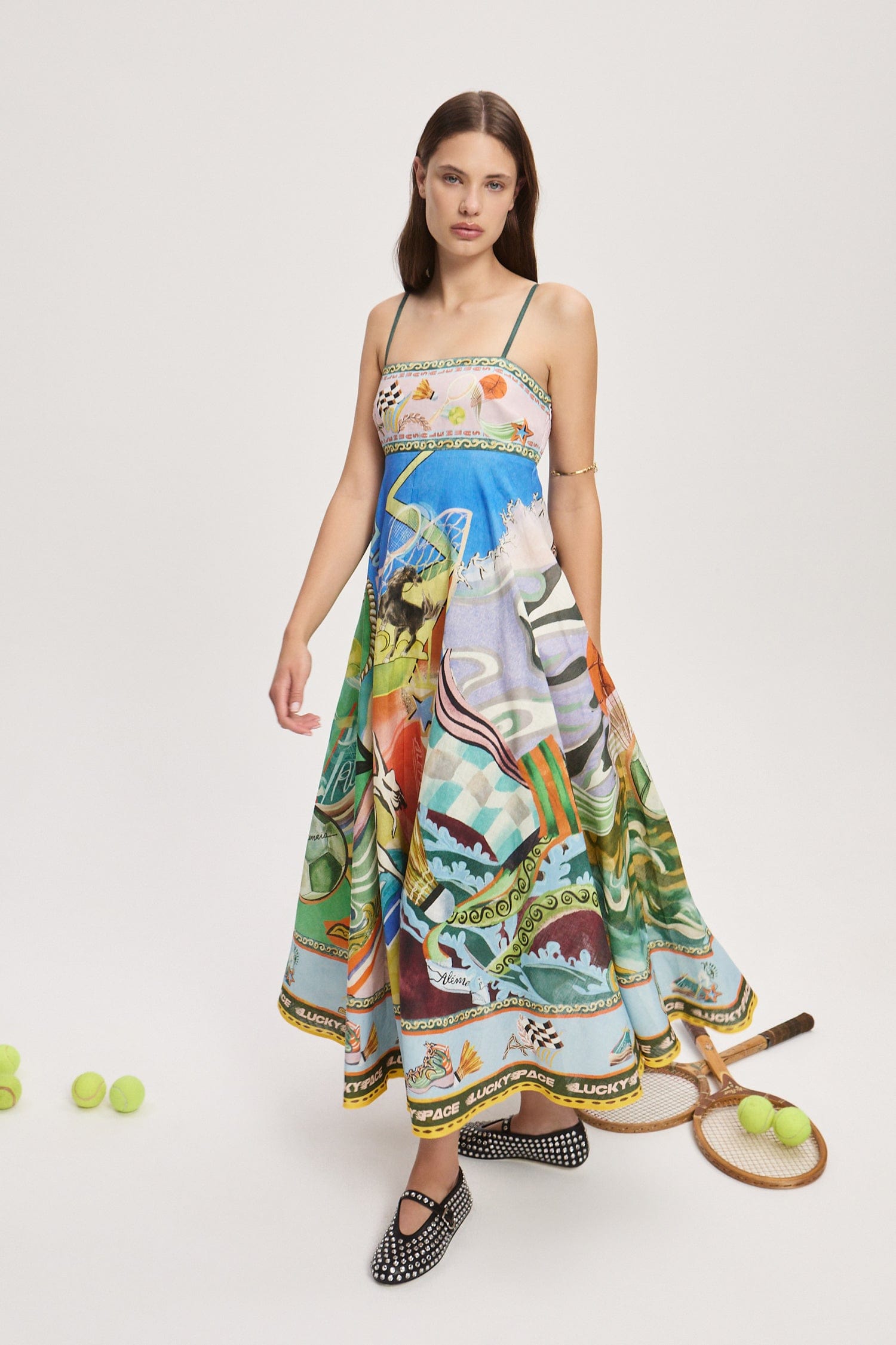 ALEMAIS ★ Lucky Pace Shirred Linen Midi Sun Dress LUCKY PACE SUNDRESS – ALEMAIS