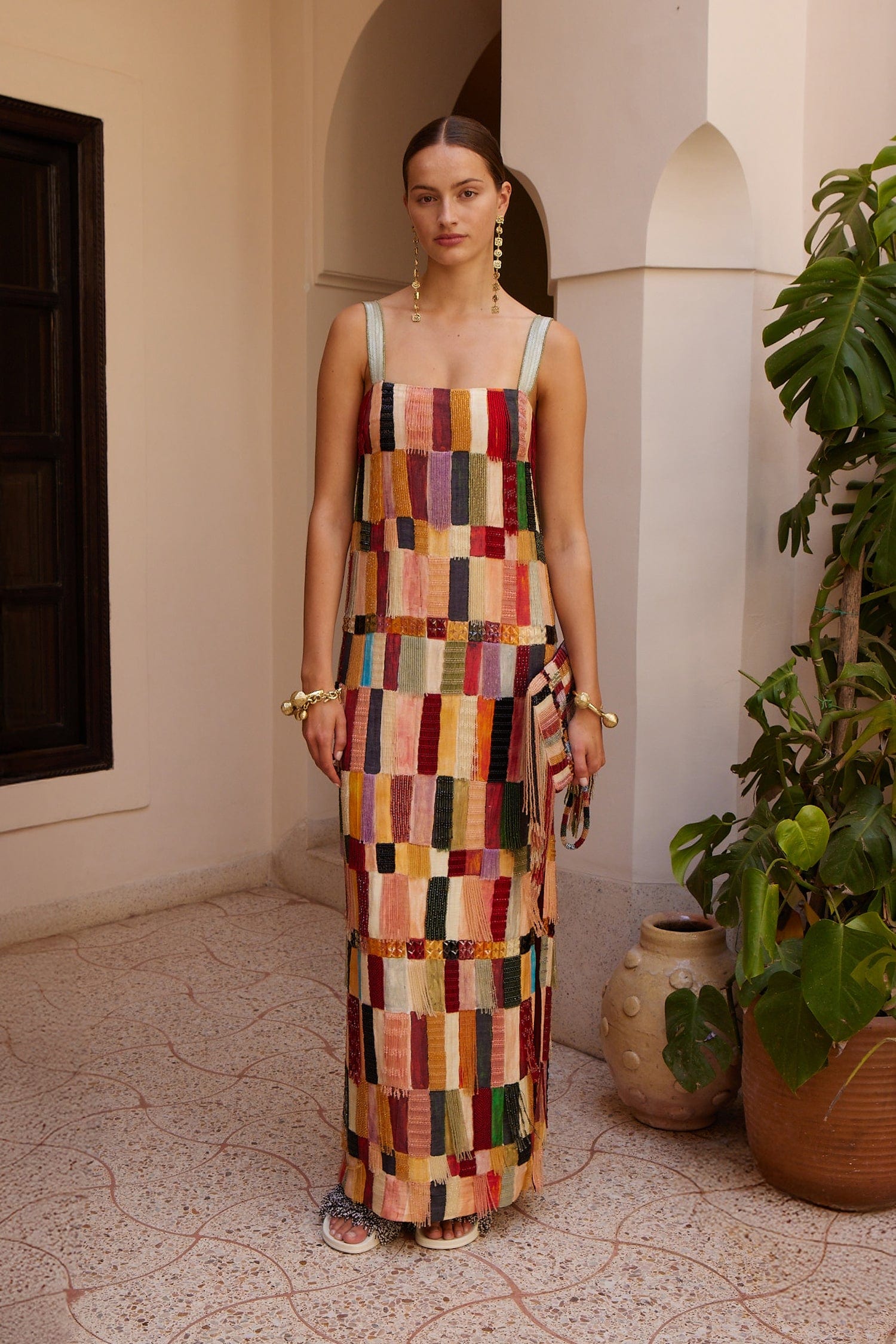 MARJORELLE EMBELLISHED MIDI DRESS