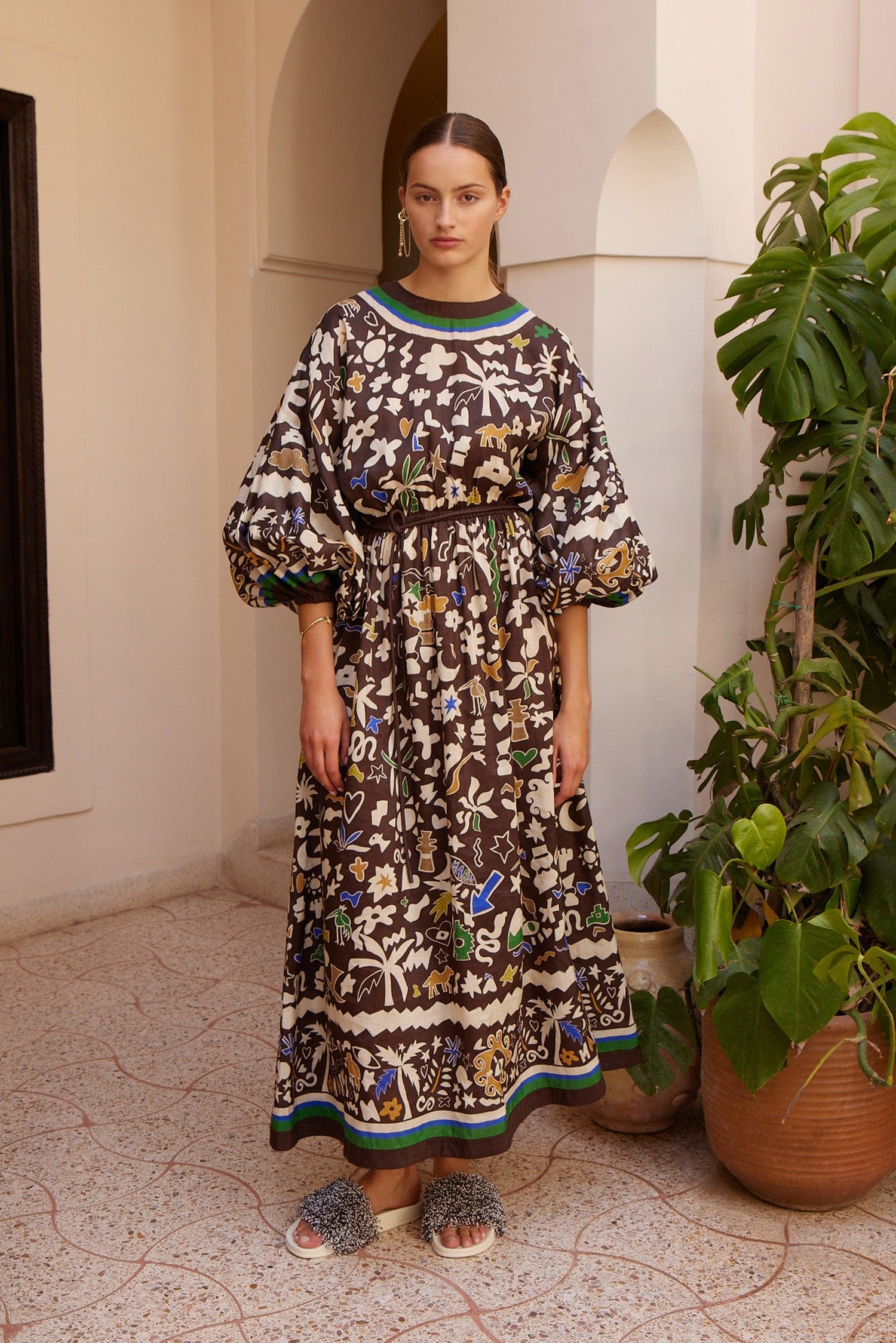 Alémais Maroc Midi Dress in Chocolate 8 AU/UK (4 US)