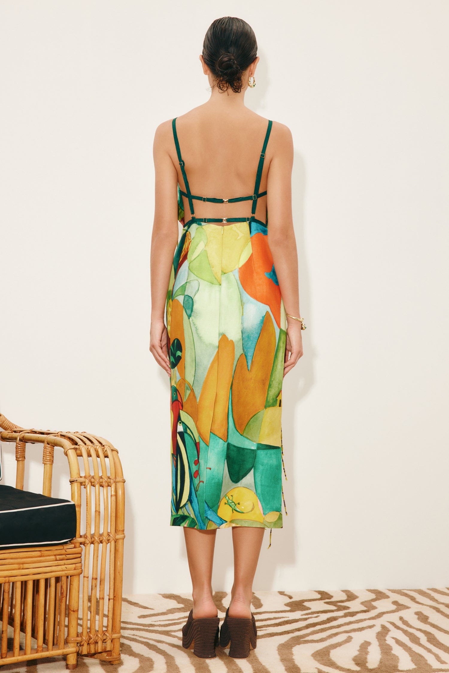 Alémais Mokshini Beaded Fringe Midi Dress