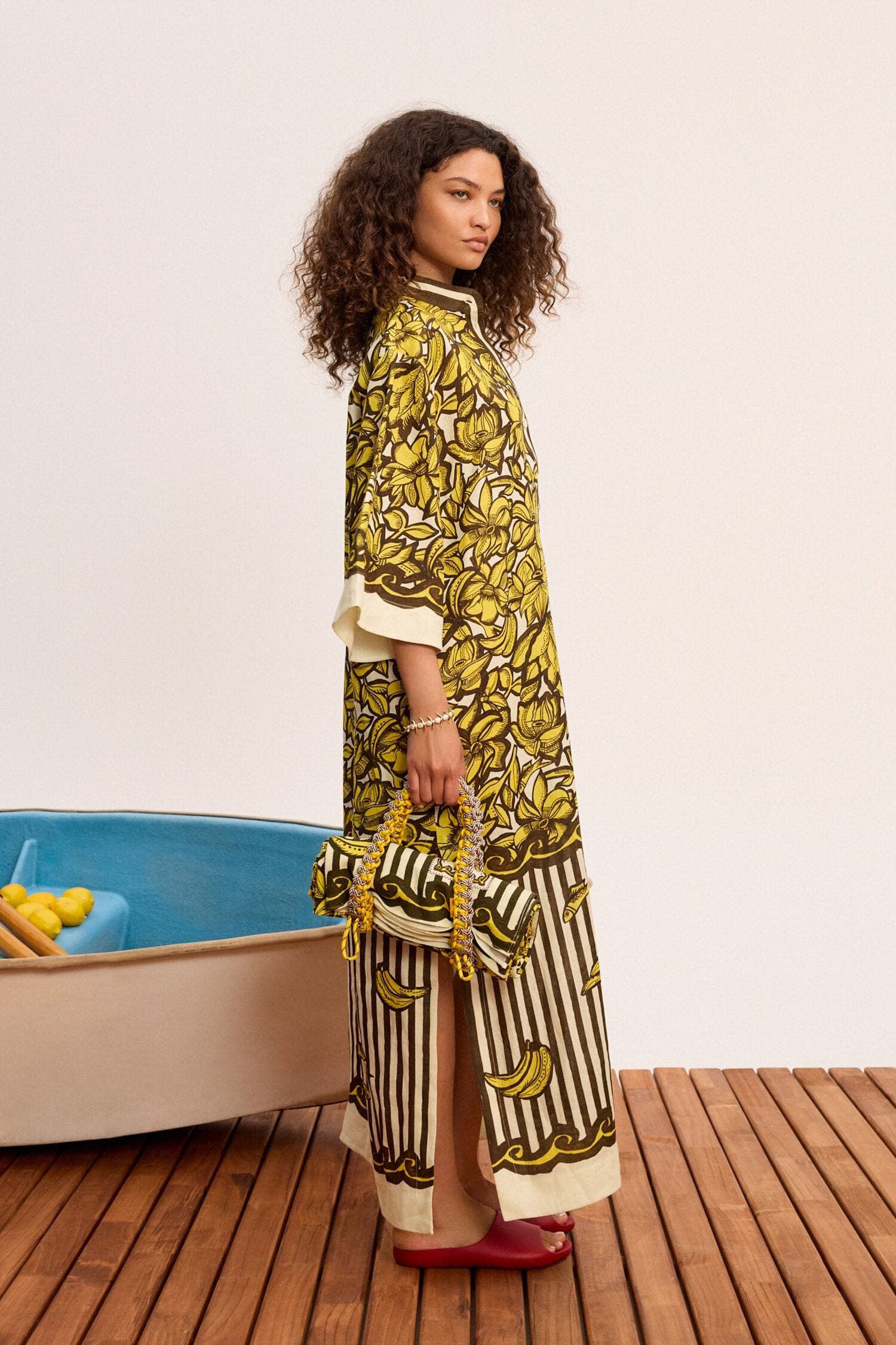 Alémais Mona Pool Dress in Yellow Floral