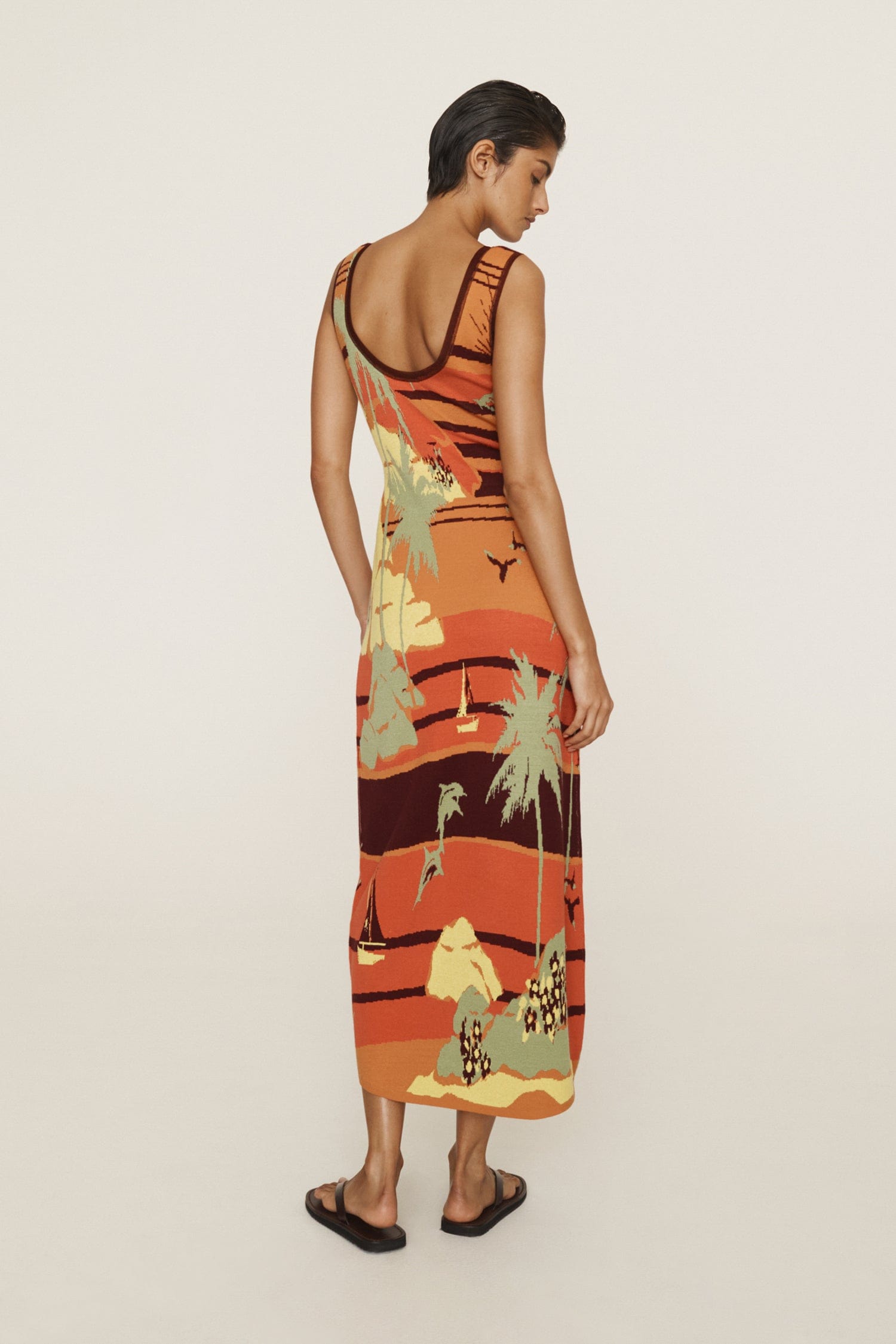 PALM ISLAND KNIT MIDI DRESS