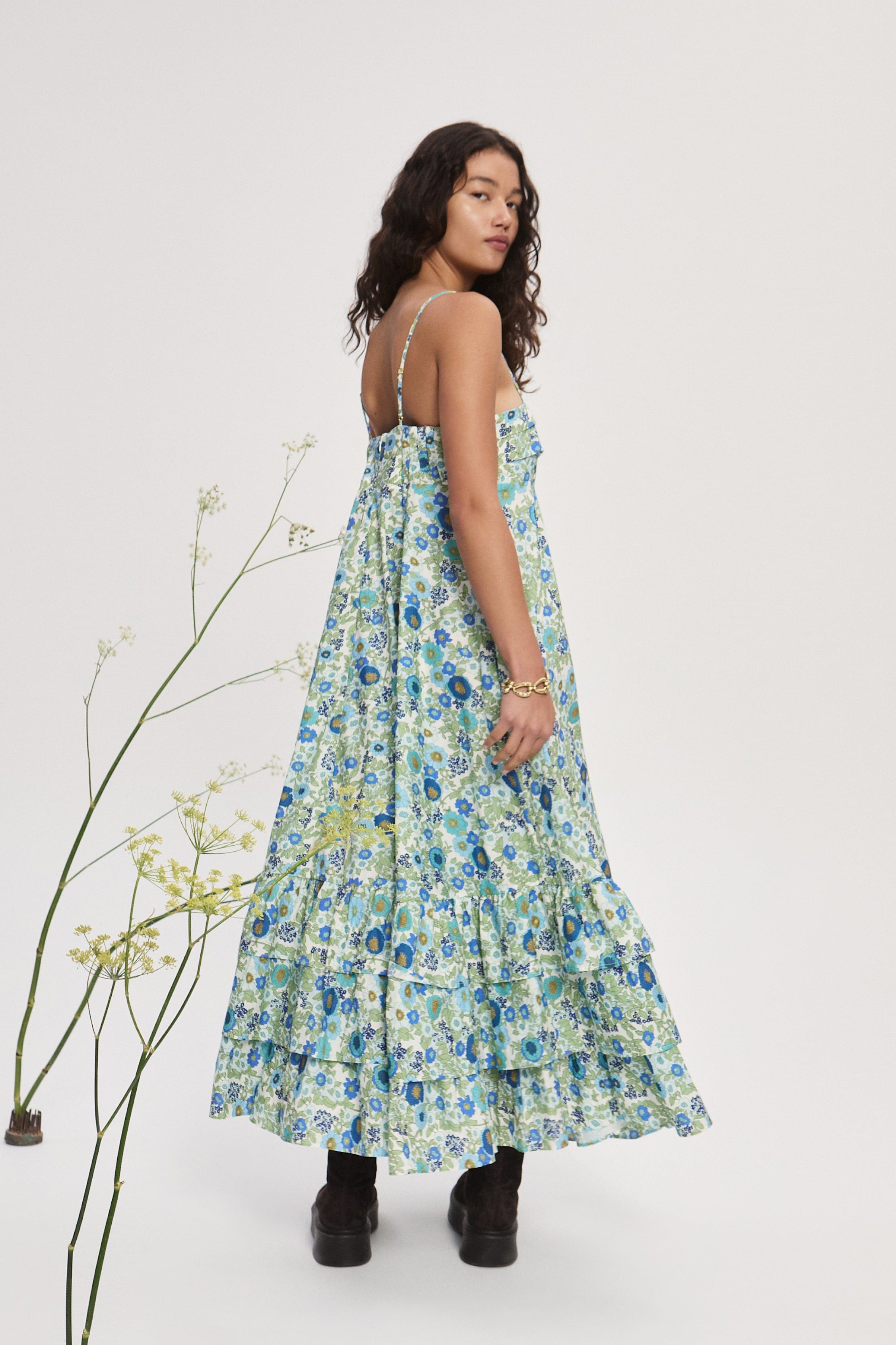 PAM TIERED MIDI DRESS