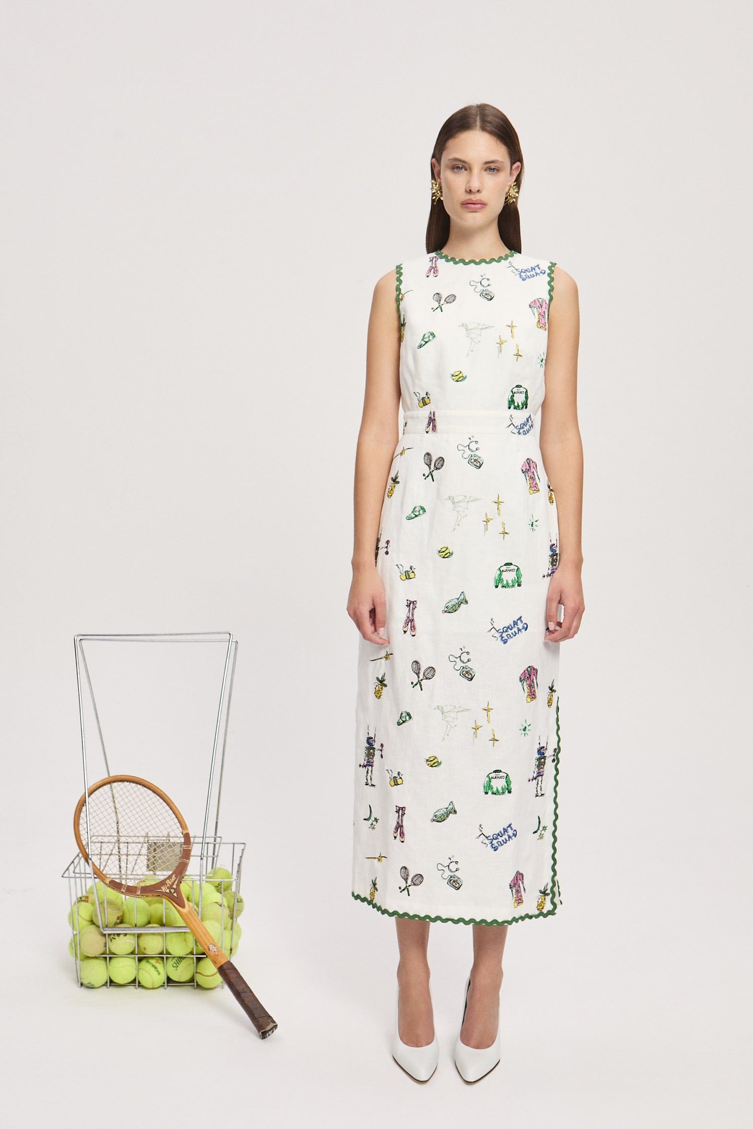 PLAY EMBROIDERED MIDI DRESS