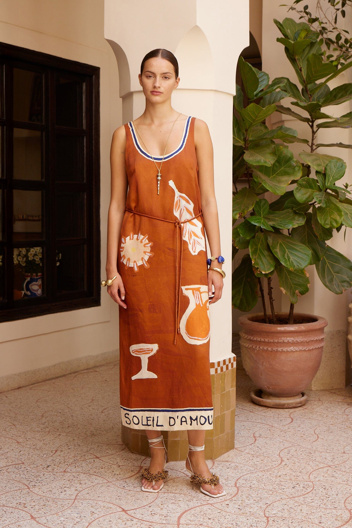alemais frutta midi dress Alémais Soleil D'Amour Silk Midi Dress in Chocolate