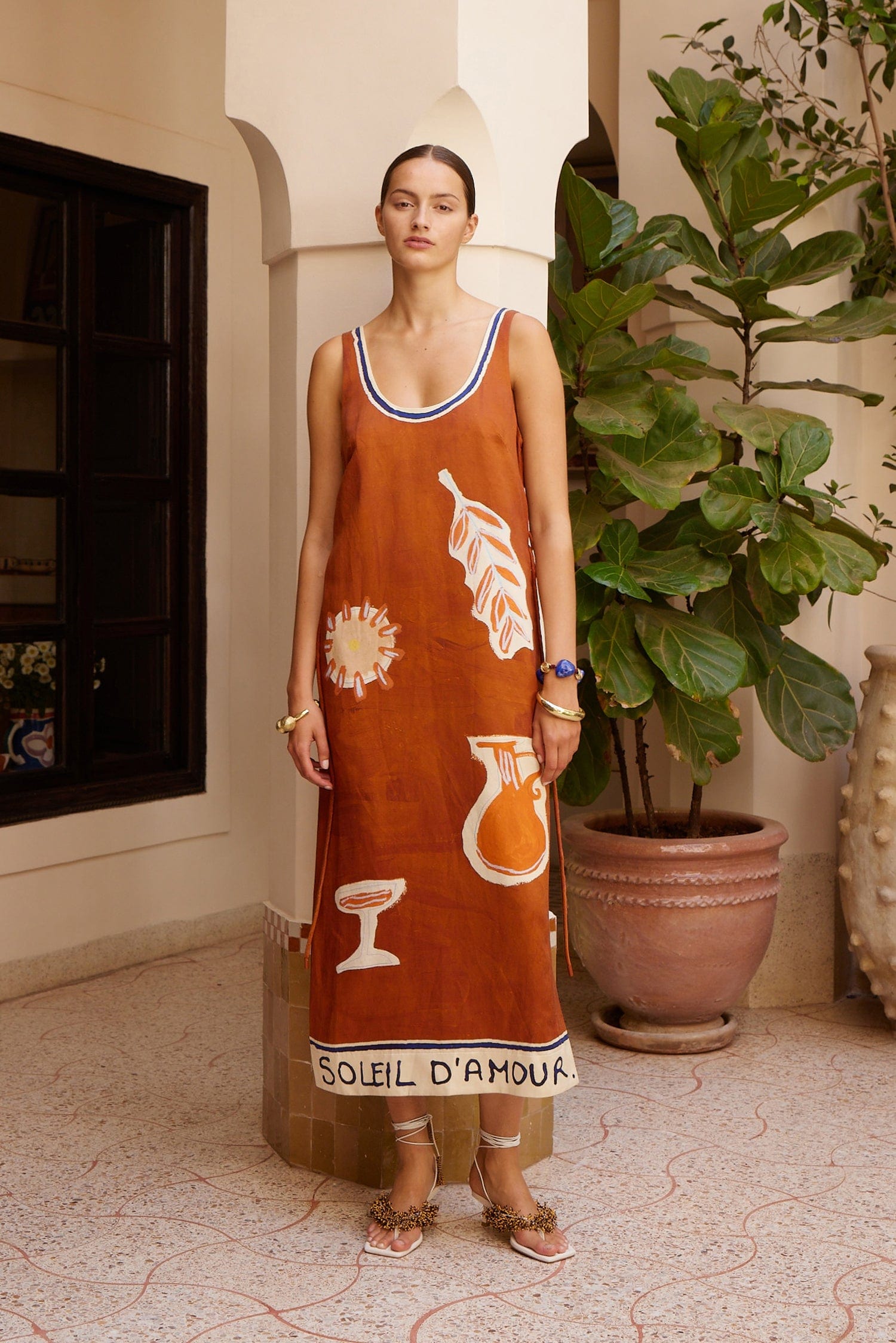 alemais solitaire midi dress Alémais Soleil D'Amour Silk Midi Dress in Chocolate
