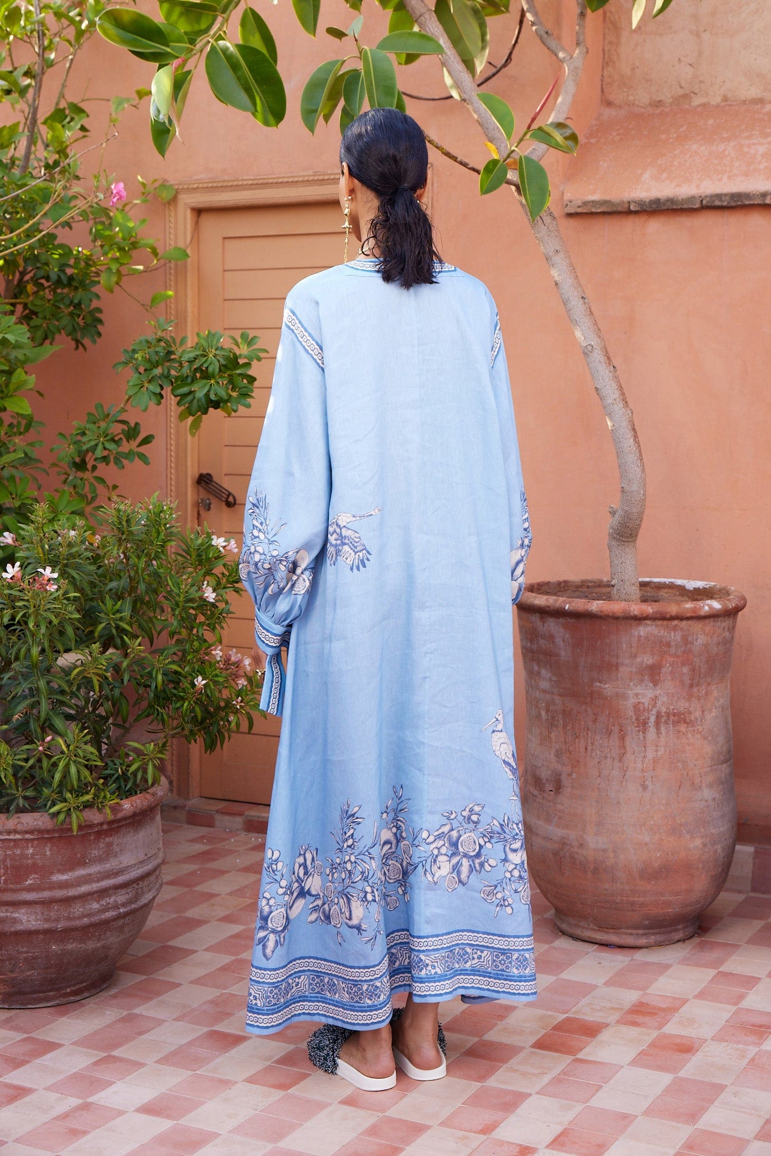 ALMAIS Villa Romantica Holiday Midi Dress in Blue - ALMAIS Official Site 4 AU/UK (0 US)