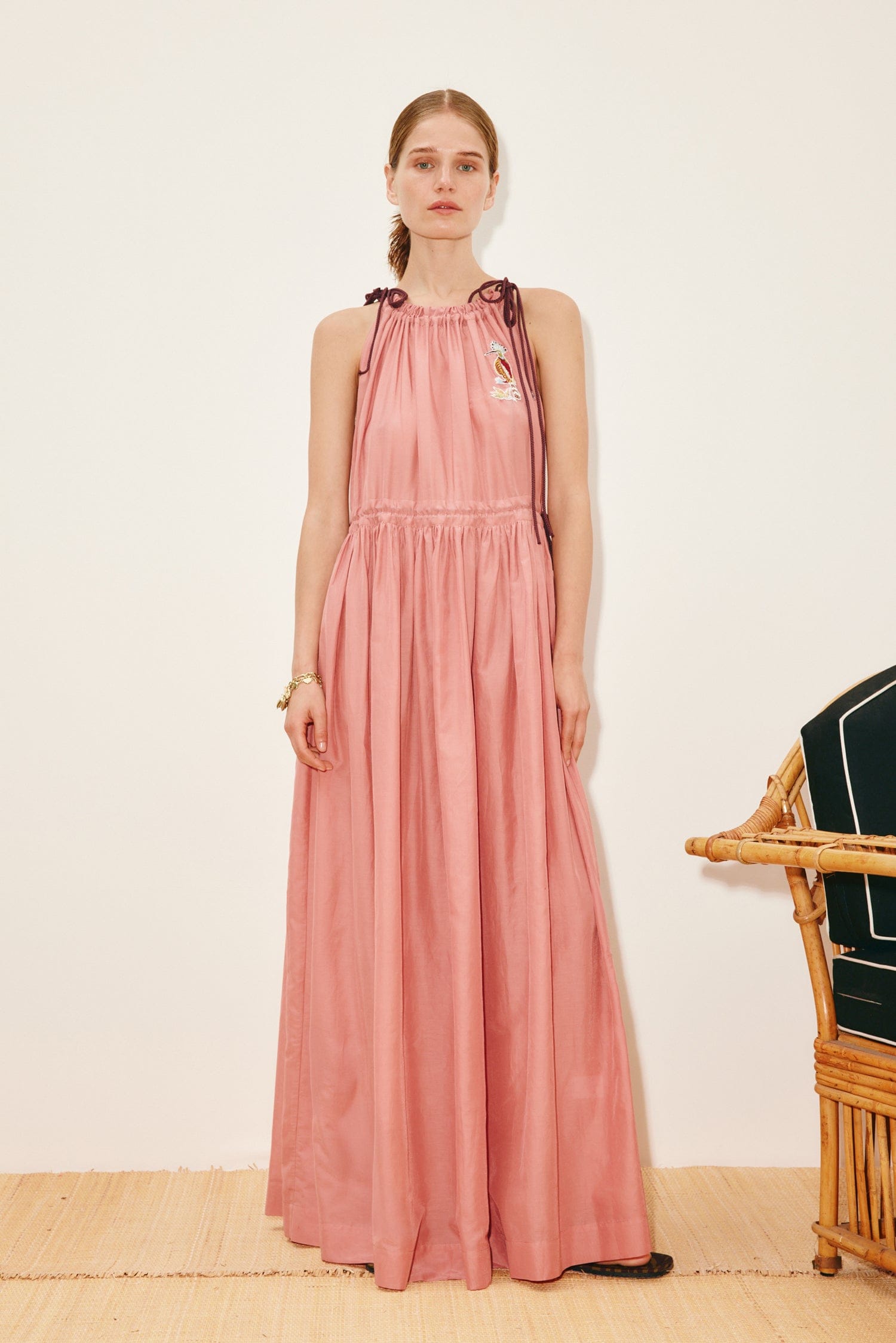 alemais pink dress Ruffled off-shoulder gown in pink - Alemais