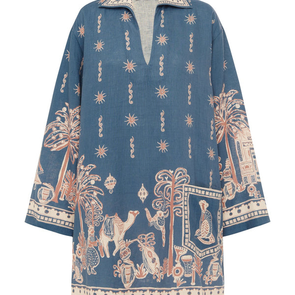 ALÉMAIS Acacia Linen Long-Sleeve Mini Dress 16 AU/UK (12 US)