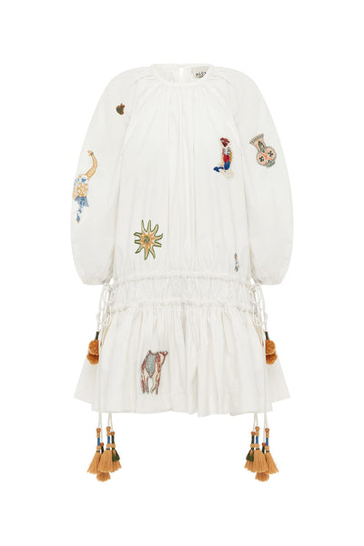 emmaline embroidered mini dress Alémais Carmine Embroidered Mini Dress in White