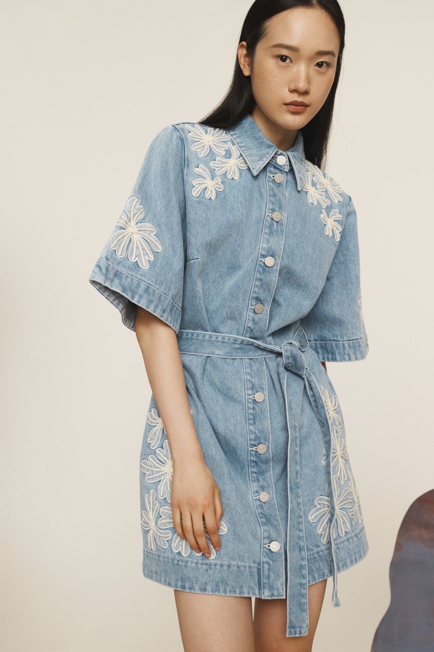 CHARLENE DENIM MINI DRESS CHARLENE DENIM MINI DRESS