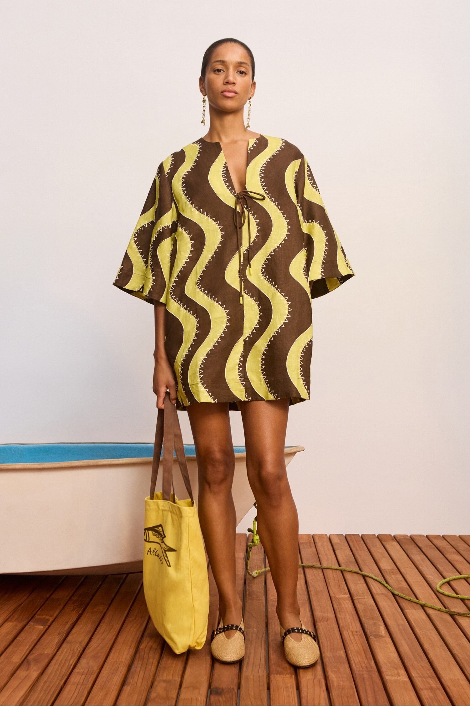 knee length dresses for ladies FRANKIE MINI DRESS YELLOW – ALEMAIS