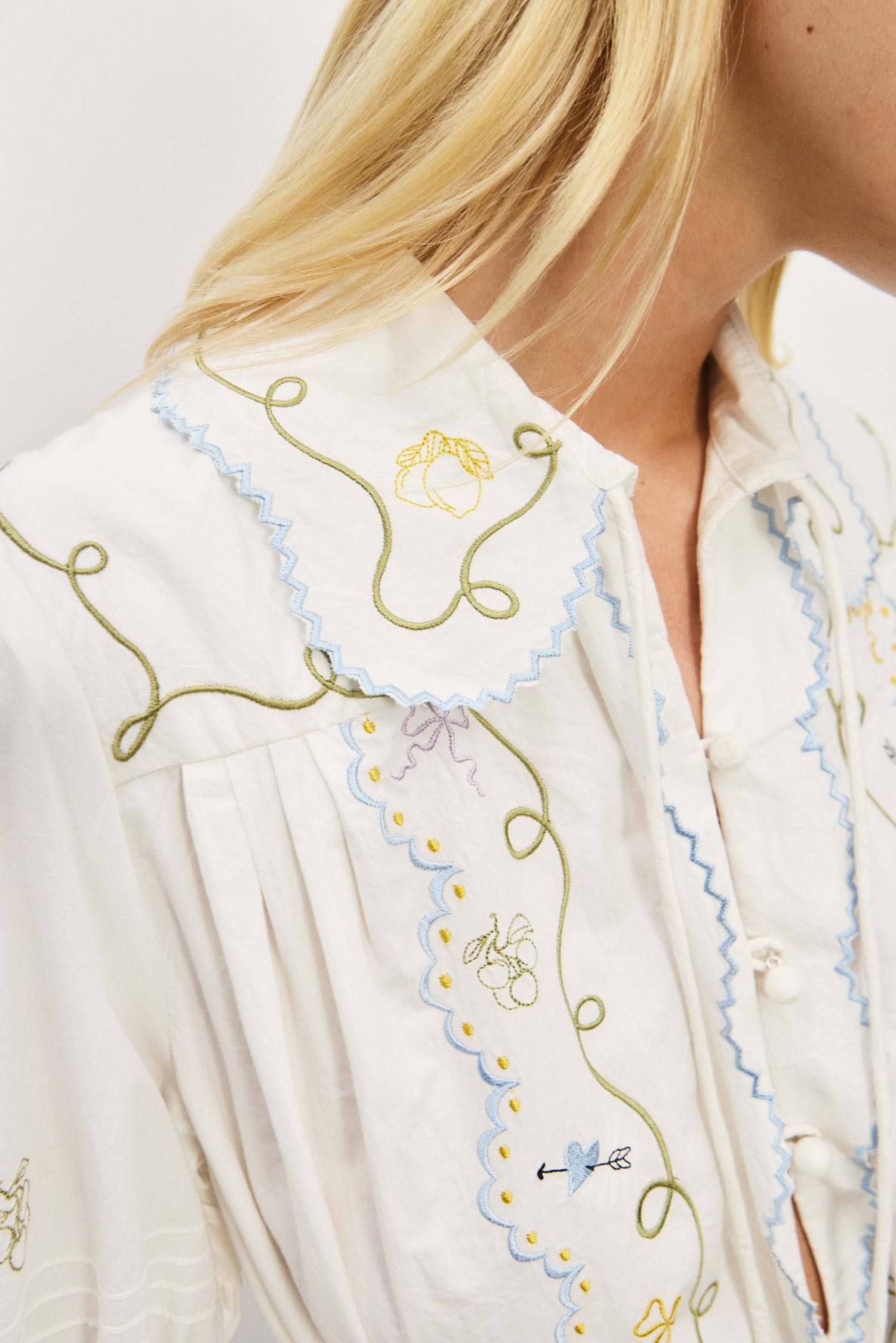 Giulia Embroidered Cotton Mini Dress White - Almais Official