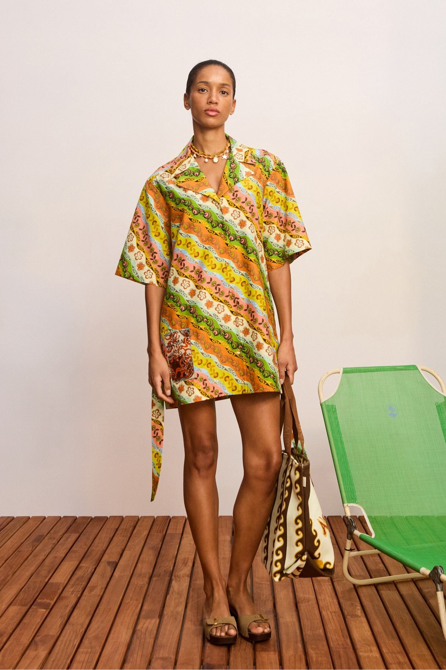 alemais mini shirt dress Alémais Janine Organic Cotton in Yellow/Orange Floral 10 AU/UK (6 US) Saint Laurent Faux Fur and a tie waist full-priced Heel:EH7-65mm(2.6in)