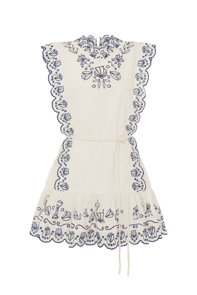 Leela Embroidered Mini Dress CREAM / 6 (US 2) Leela Embroidered Mini Dress CREAM / 6 (US 2)