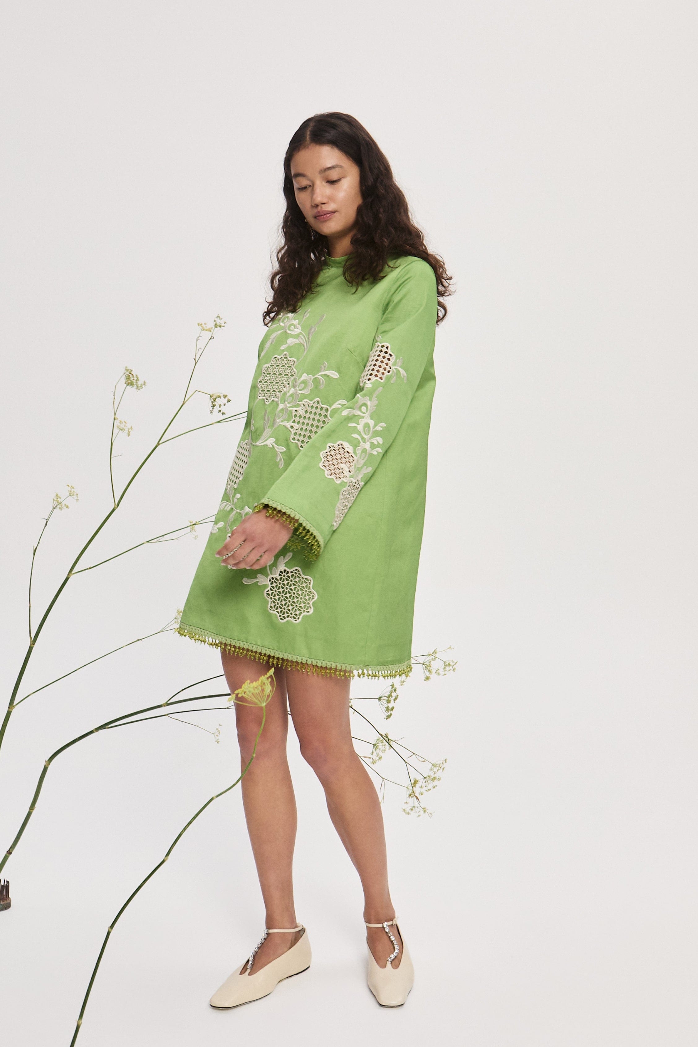alemais lucy mini dress LUISA EMBROIDERED MINI DRESS