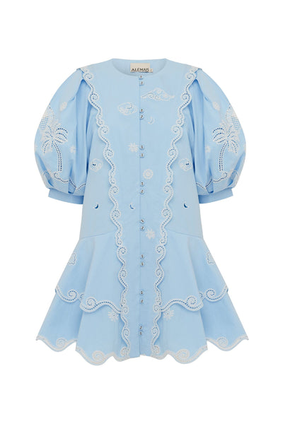 Alémais MAIZY EMBROIDERED MINI DRESS 14 AU/UK (10 US)